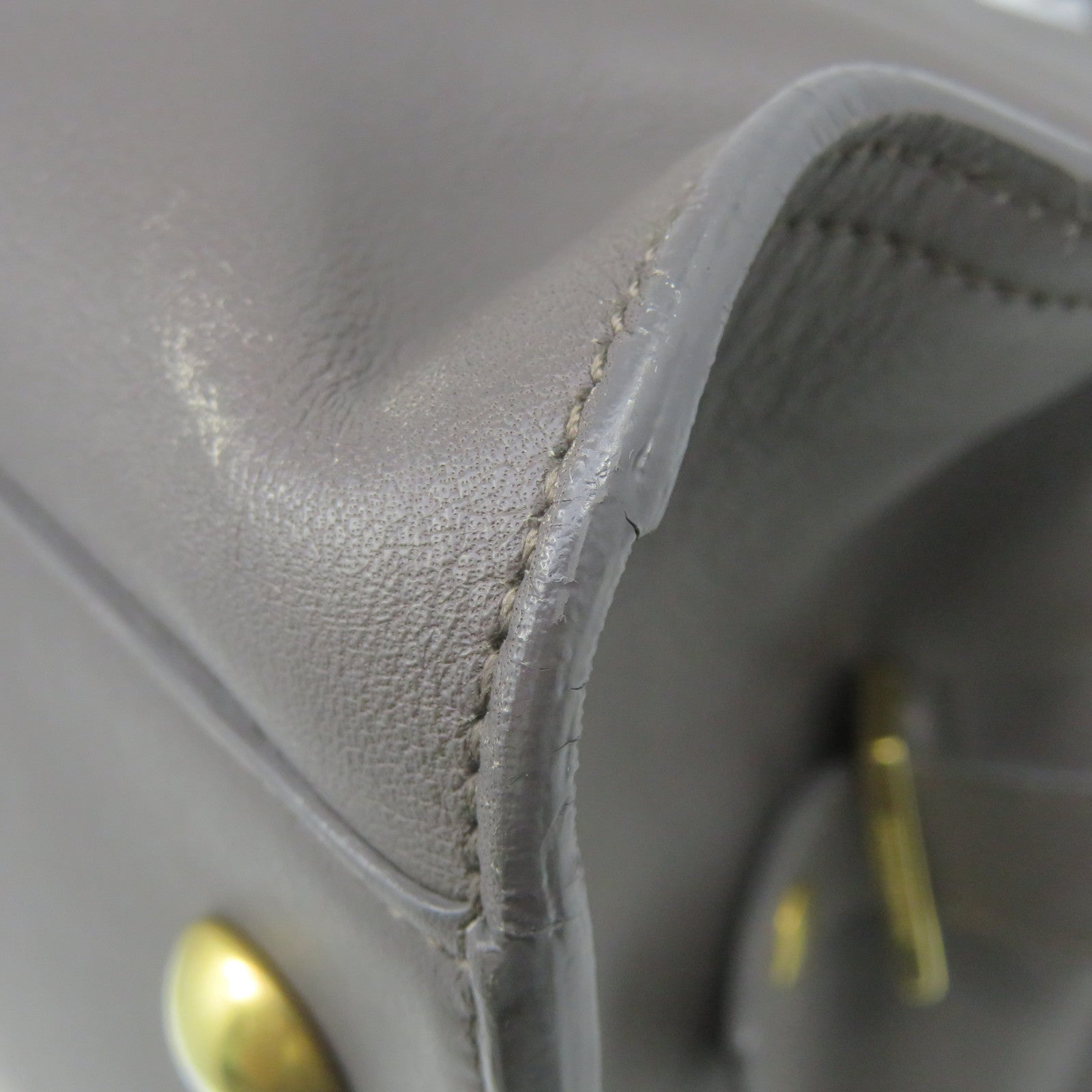 YVES SAINT LAURENT Cabas Y Hand Bag in cowhide leather gray