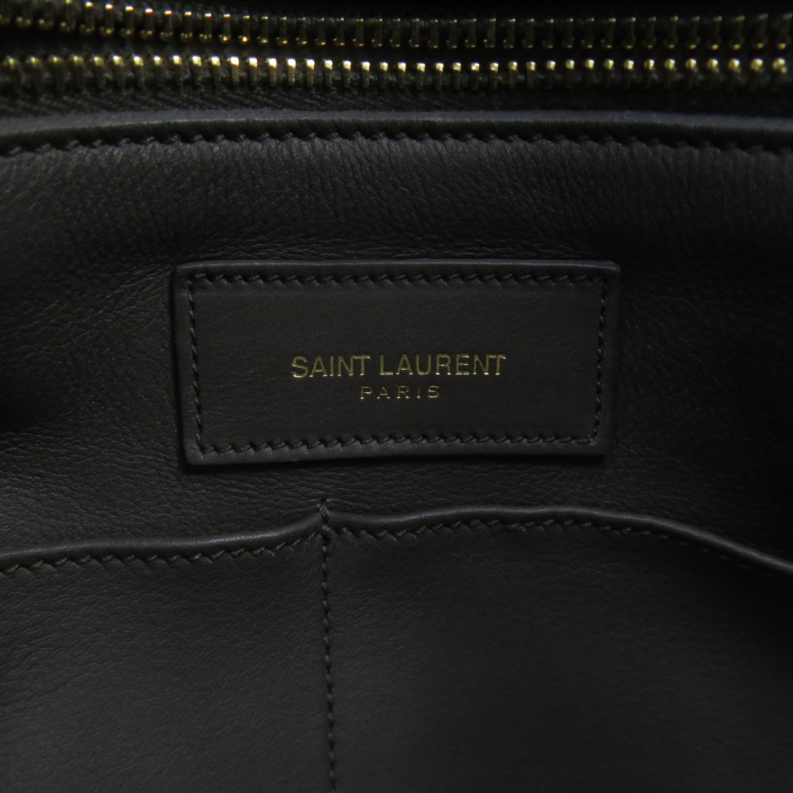 YVES SAINT LAURENT Cabas Y Hand Bag in cowhide leather gray