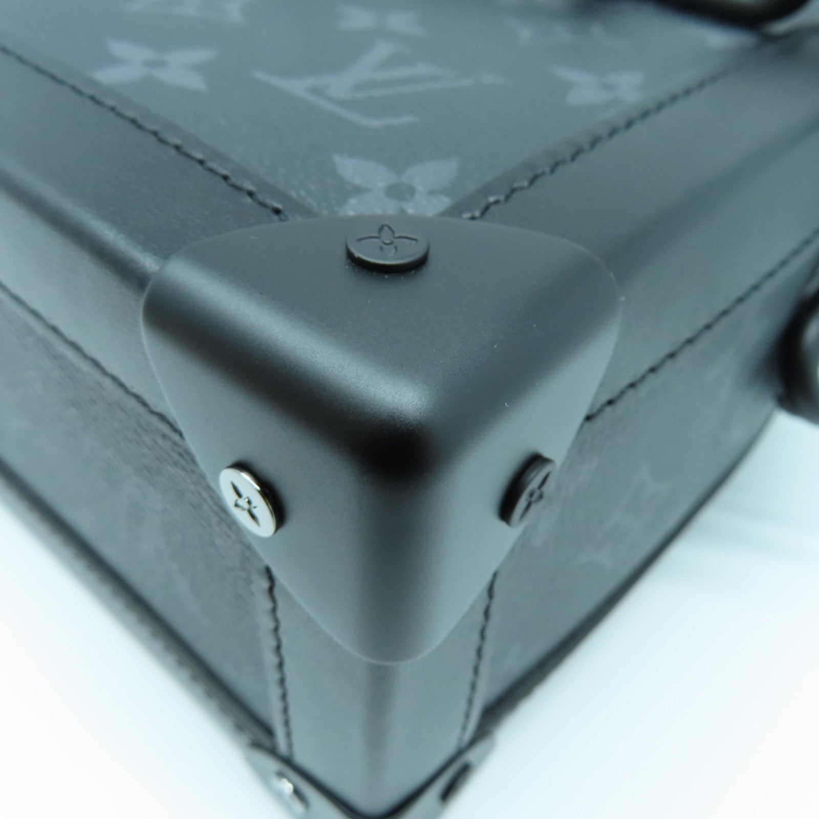 LOUIS VUITTON Monogram Eclipse Soft Trunk肩背袋黑色/灰色