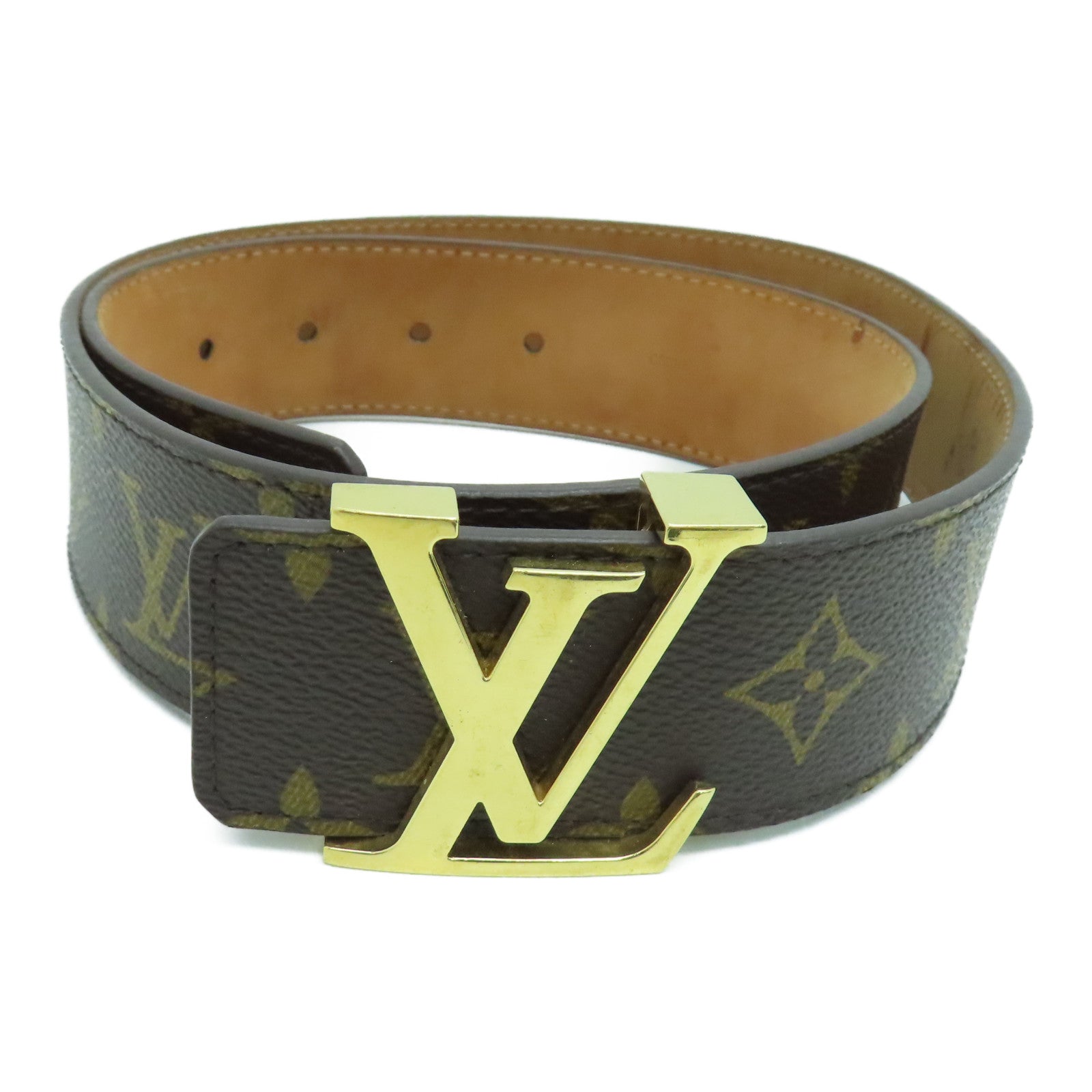 LOUIS VUITTON Monogram Belt gold buckle belt brown – Brand Off