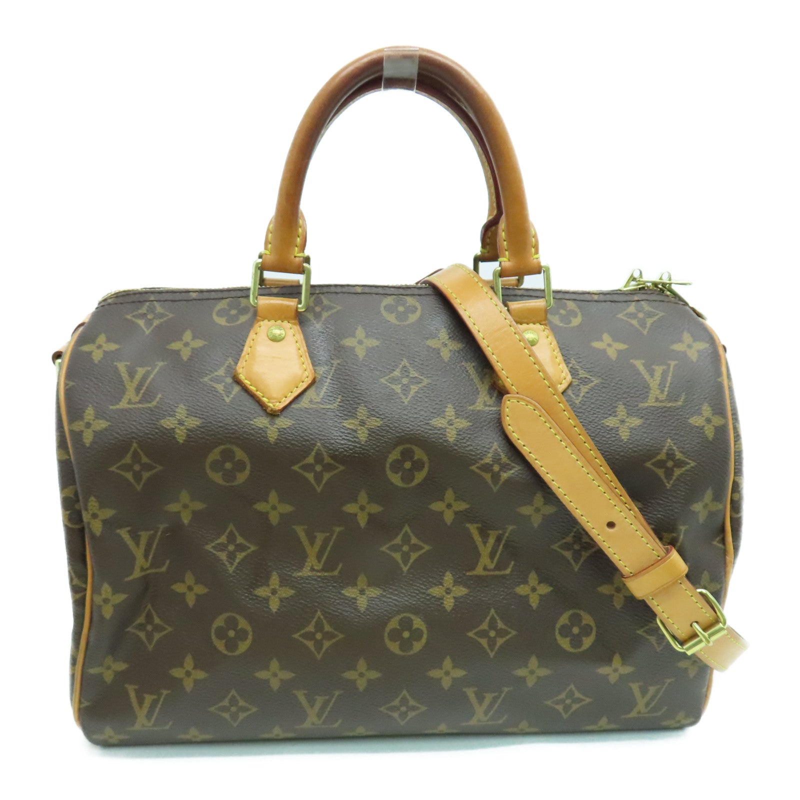 LOUIS VUITTON Monogram Speedy Bandouliere 30 Handle Shoulder Bag Brown