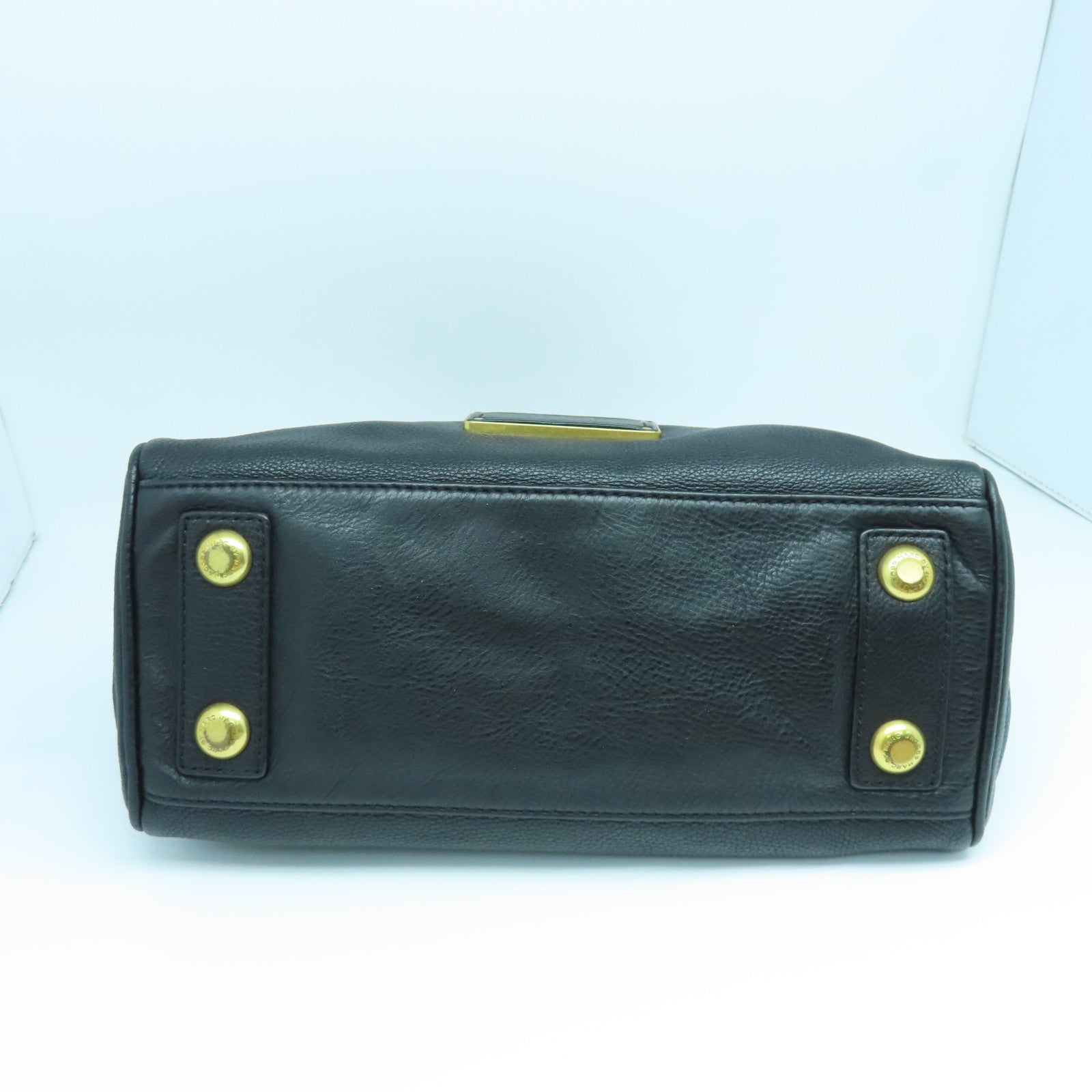 MARC BY MARC JACOBS Cowhide Leather 2Way Shoulder Gold Buckle Handle Shoulder Back Dual-purpose Bag Black