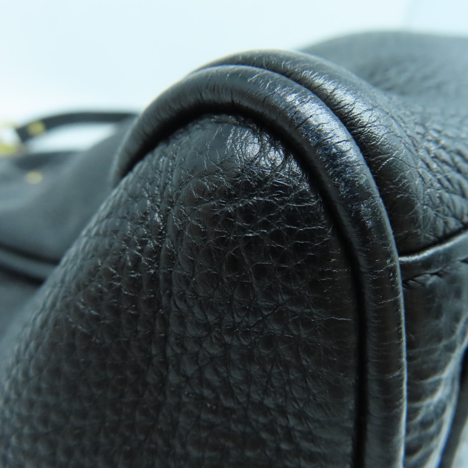 MARC BY MARC JACOBS Cowhide Leather 2Way Shoulder Gold Buckle Handle Shoulder Back Dual-purpose Bag Black