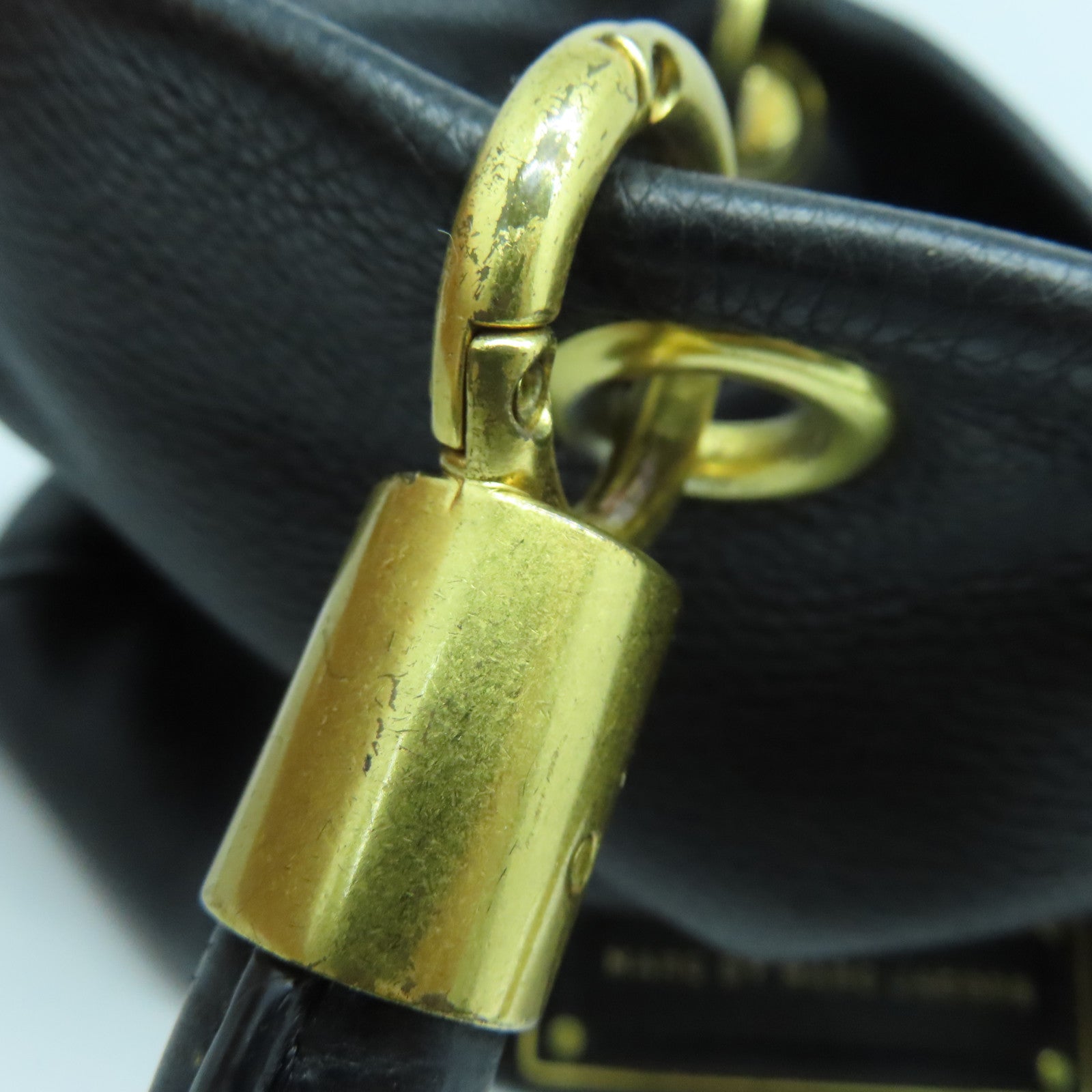 MARC BY MARC JACOBS Cowhide Leather 2Way Shoulder Gold Buckle Handle Shoulder Back Dual-purpose Bag Black