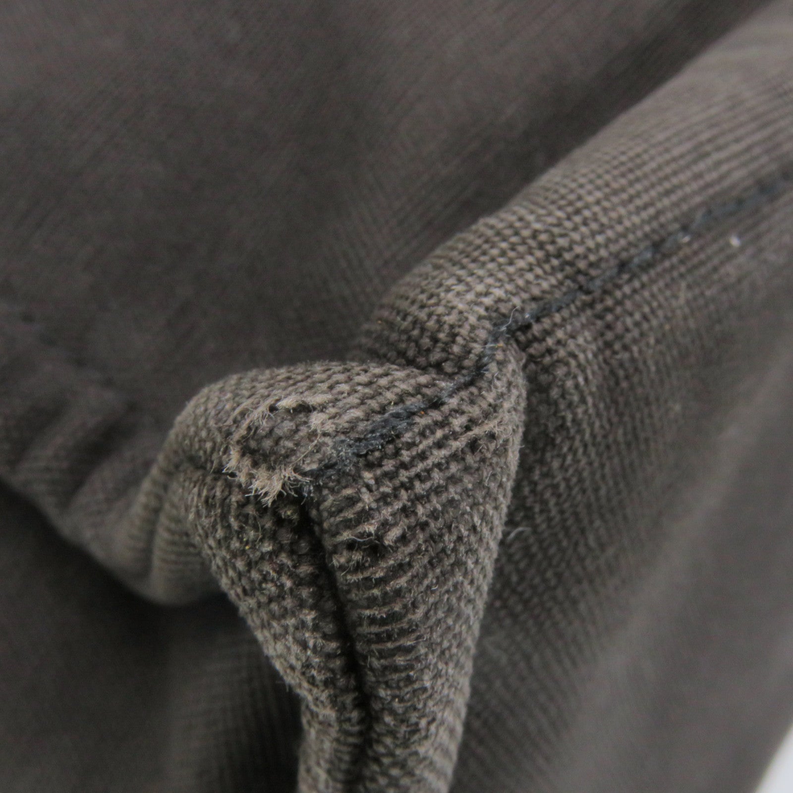 HERMES Canvas Tote Bag Silver Buckle Handle Bag Black