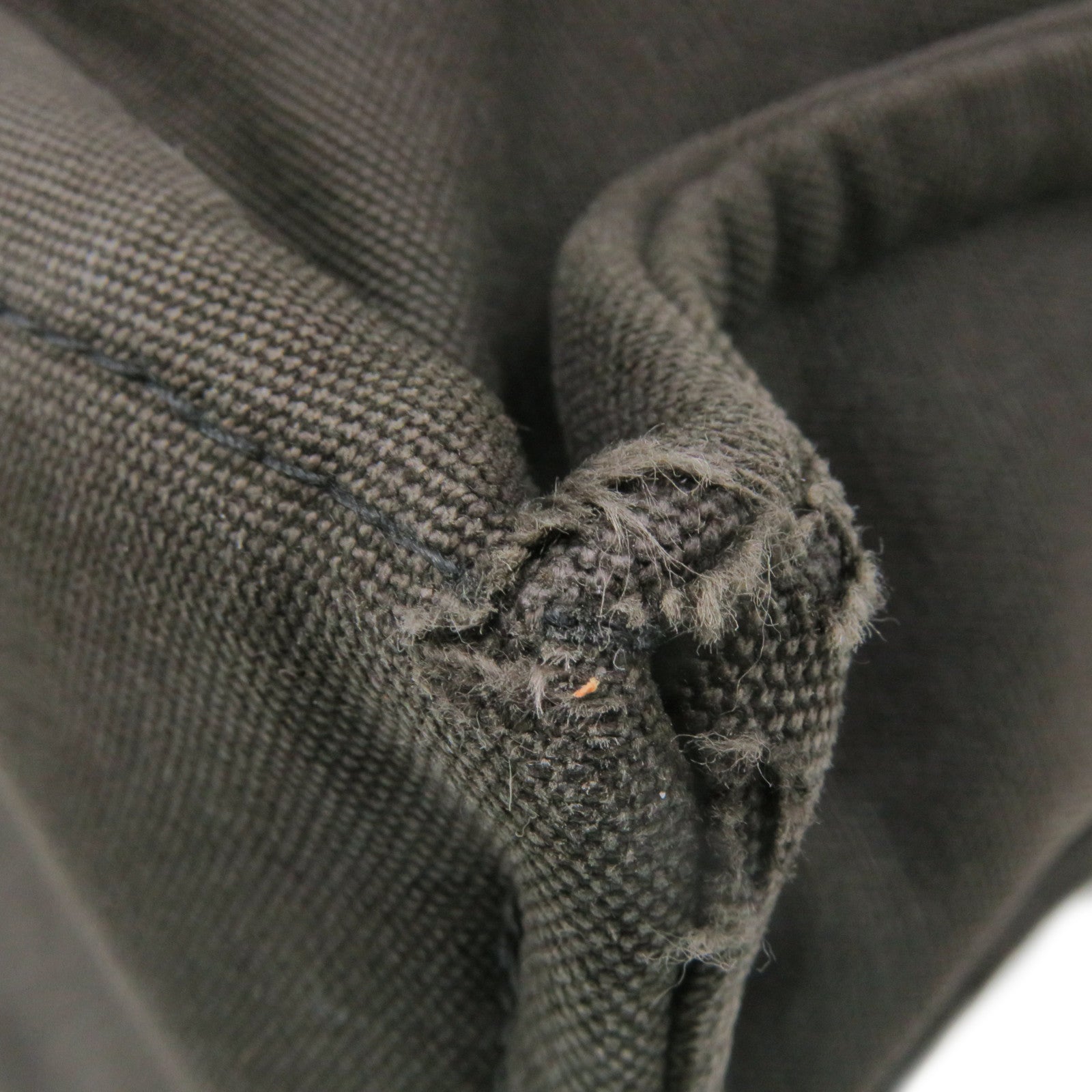 HERMES Canvas Tote Bag Silver Buckle Handle Bag Black