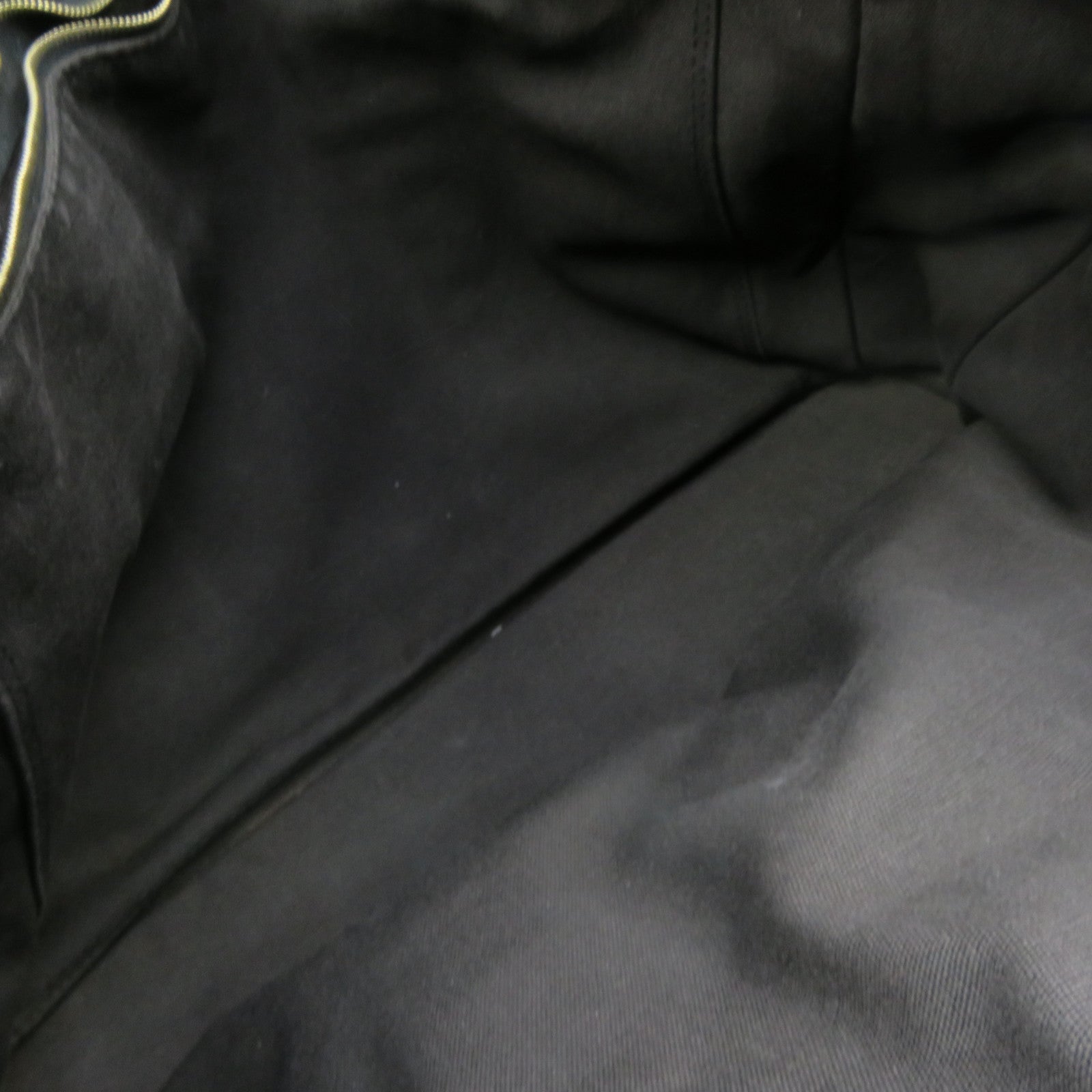 HERMES Canvas Tote Bag Silver Buckle Handle Bag Black