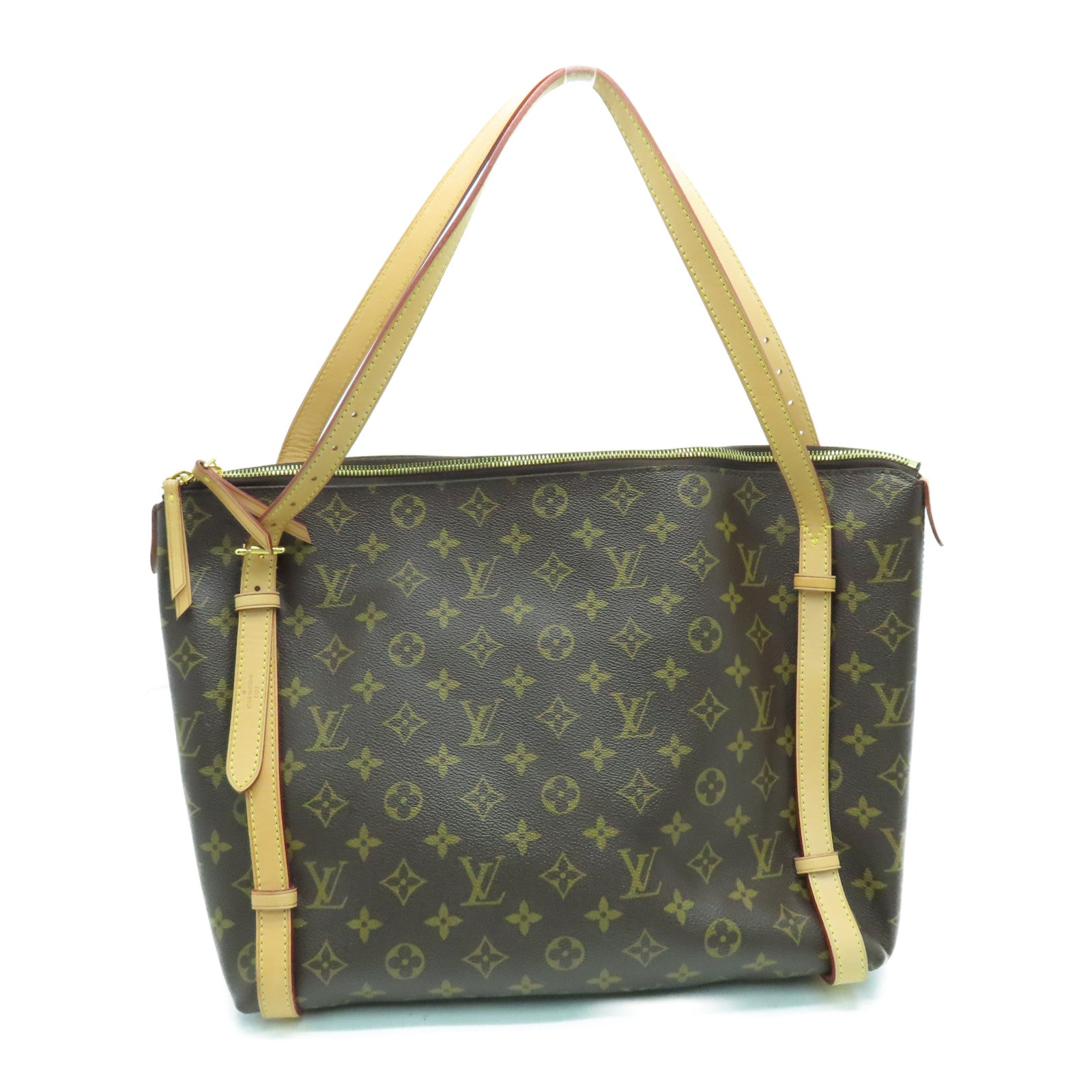 LOUIS VUITTON Monogram Tuileries Tote Bag Gold Buckle Hand Bag Brown