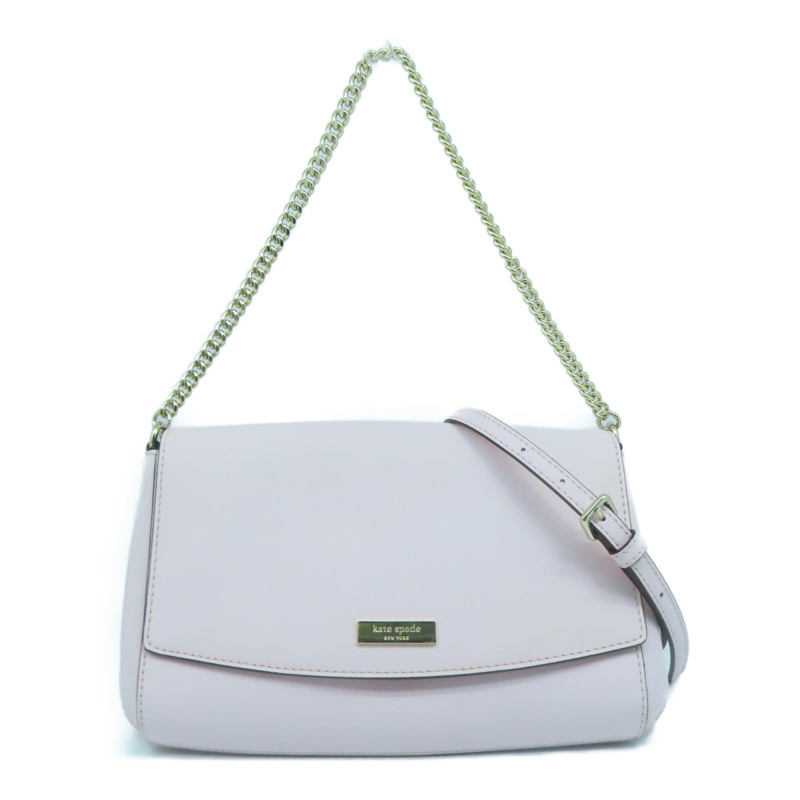 Kate Spade cowhide leather 2way Shoulder Bag gold buckle handle shoulder bag pink