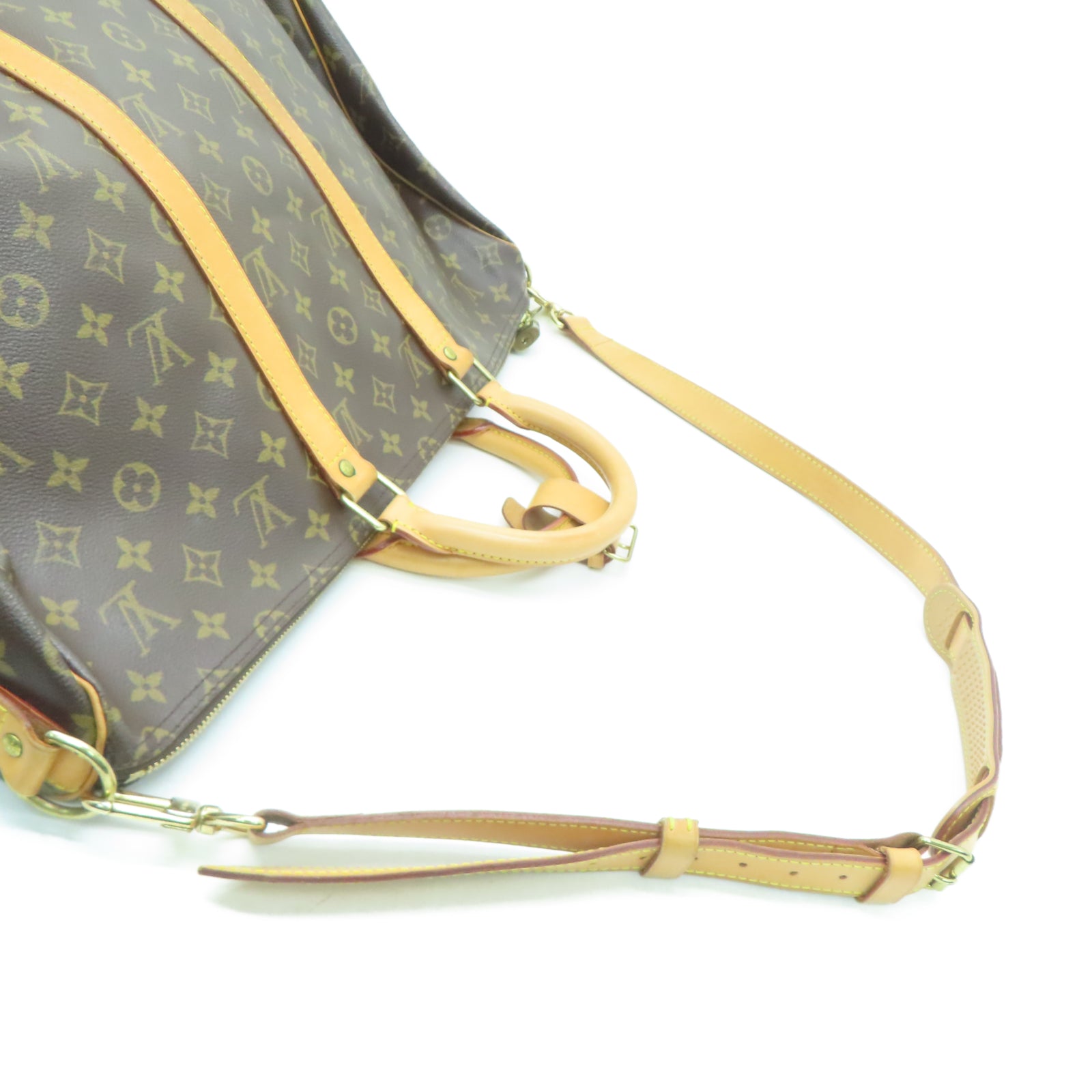 LOUIS VUITTON Monogram Keepall 50金扣波士頓包棕色