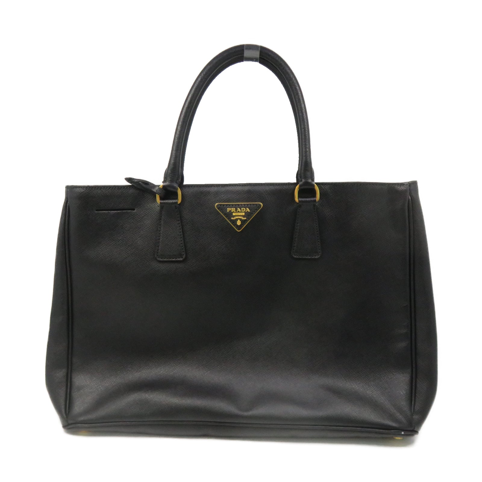 PRADA 牛皮皮革Handbag金扣手挽袋黑色– Brand Off Hong Kong