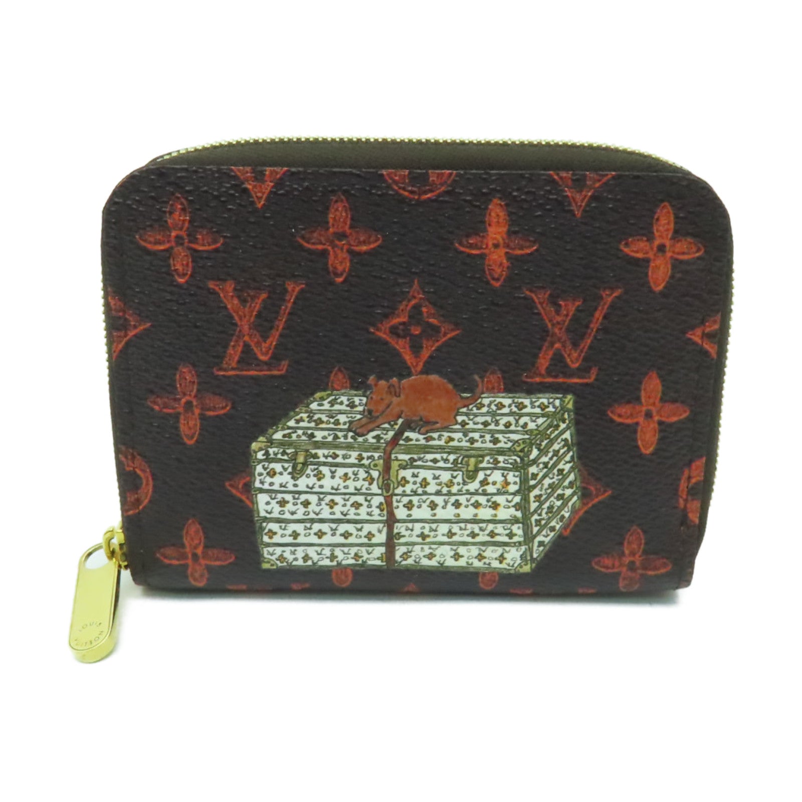 LOUIS VUITTON Catogram Zippy Coin Purse金扣零钱包棕色