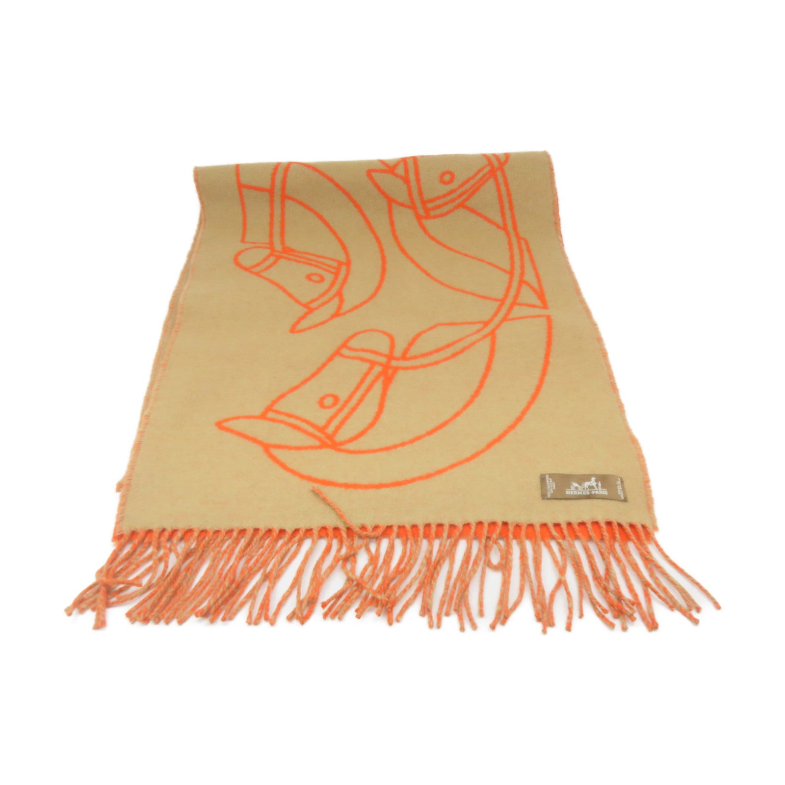 HERMES Scarf Scarf Brown Orange Brand Off Hong Kong Online Store