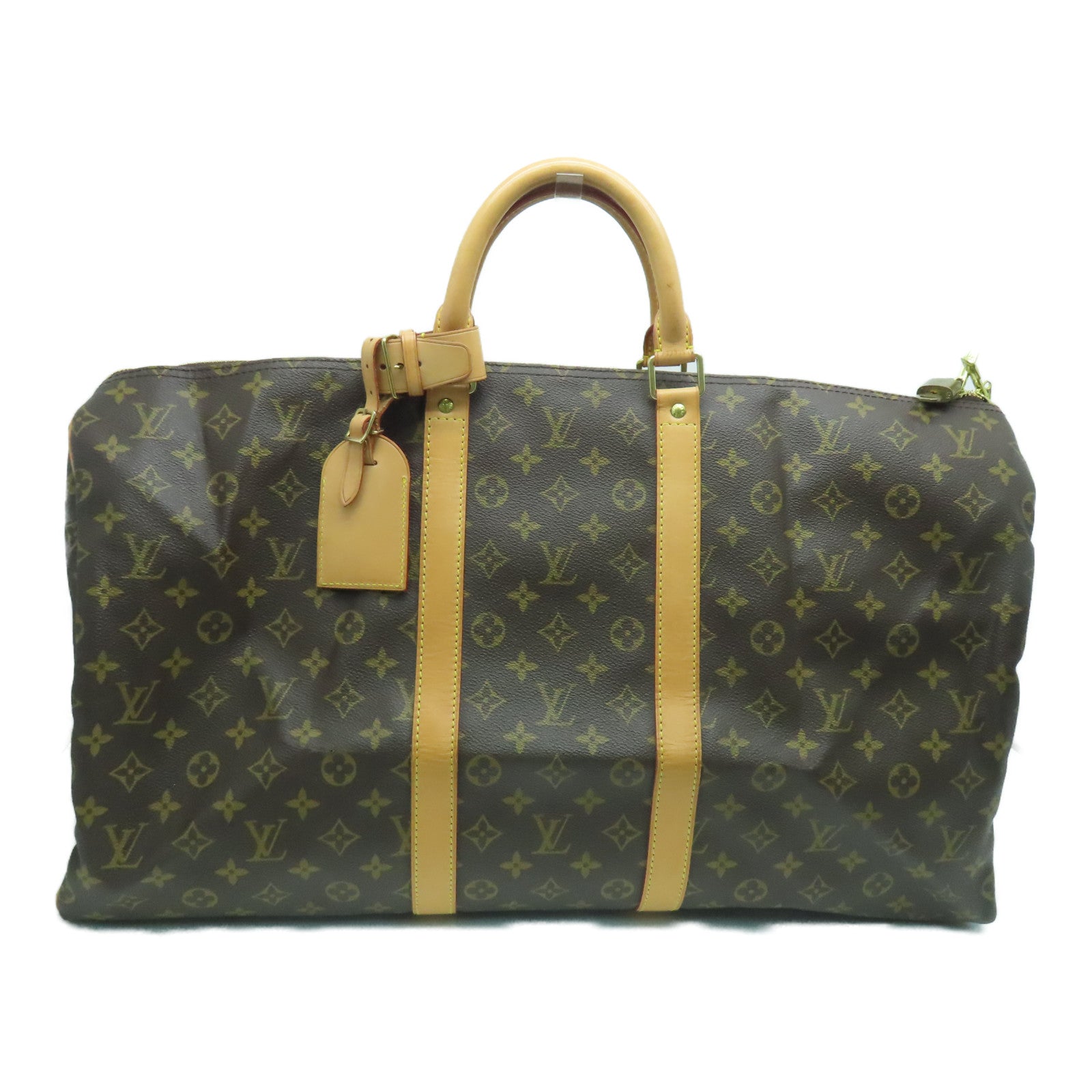 LOUIS VUITTON Monogram Keepall 55 handle bag travel bag gold
