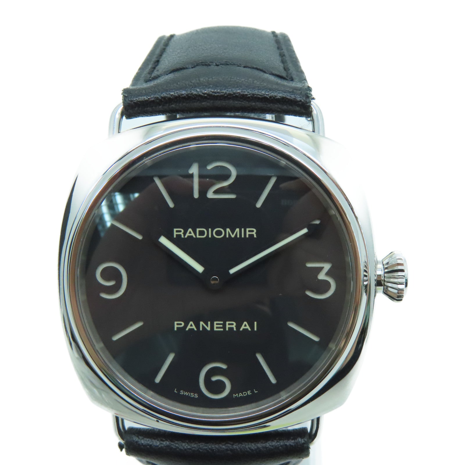 PANERAI 【激減優惠】Radiomir不鏽鋼/皮革帶手錶黑色