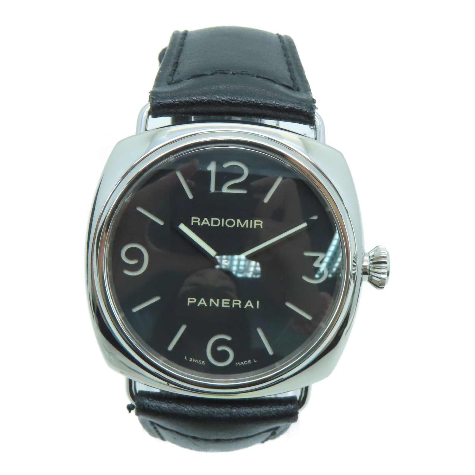 PANERAI 【激減優惠】Radiomir不鏽鋼/皮革帶手錶黑色