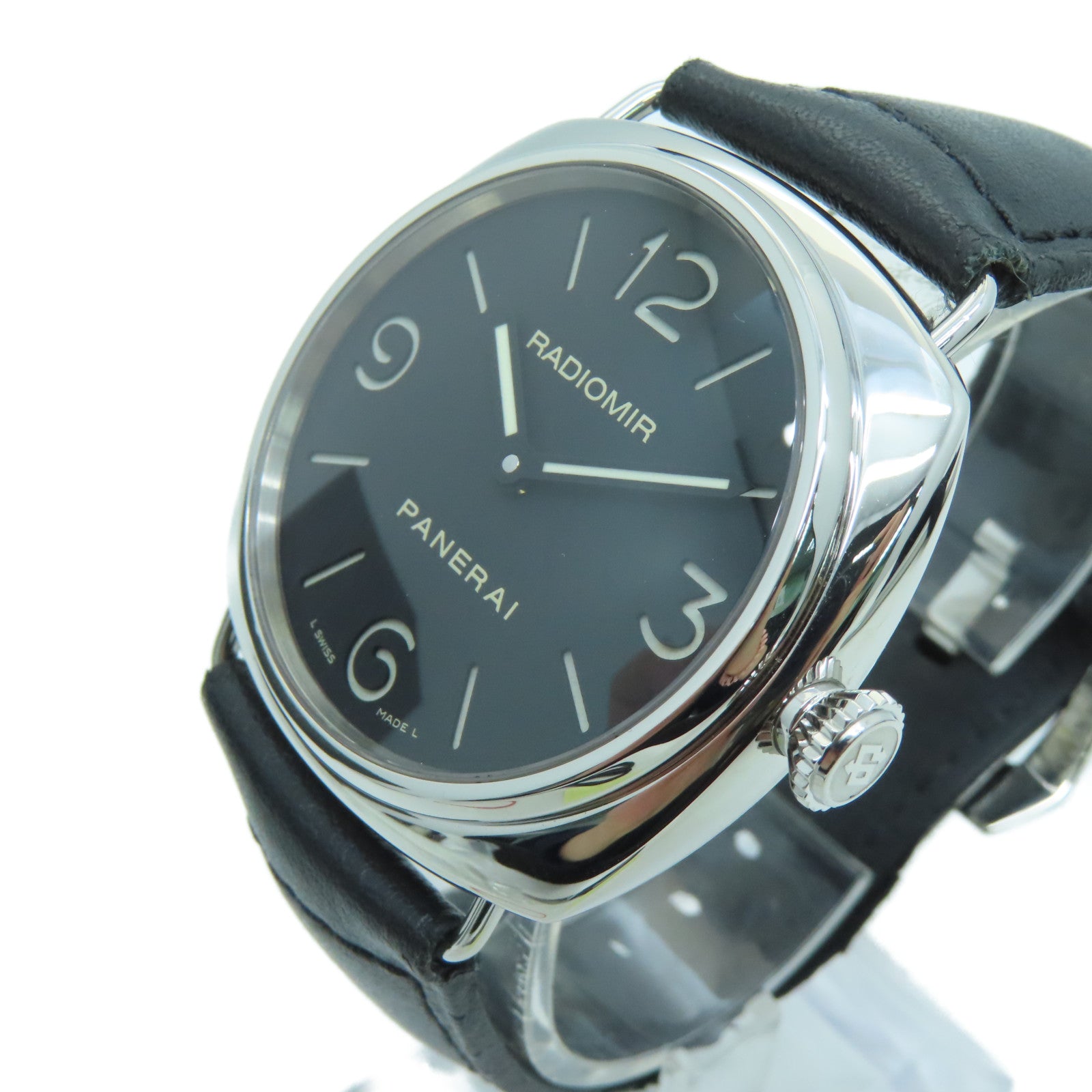 PANERAI 【激減優惠】Radiomir不鏽鋼/皮革帶手錶黑色