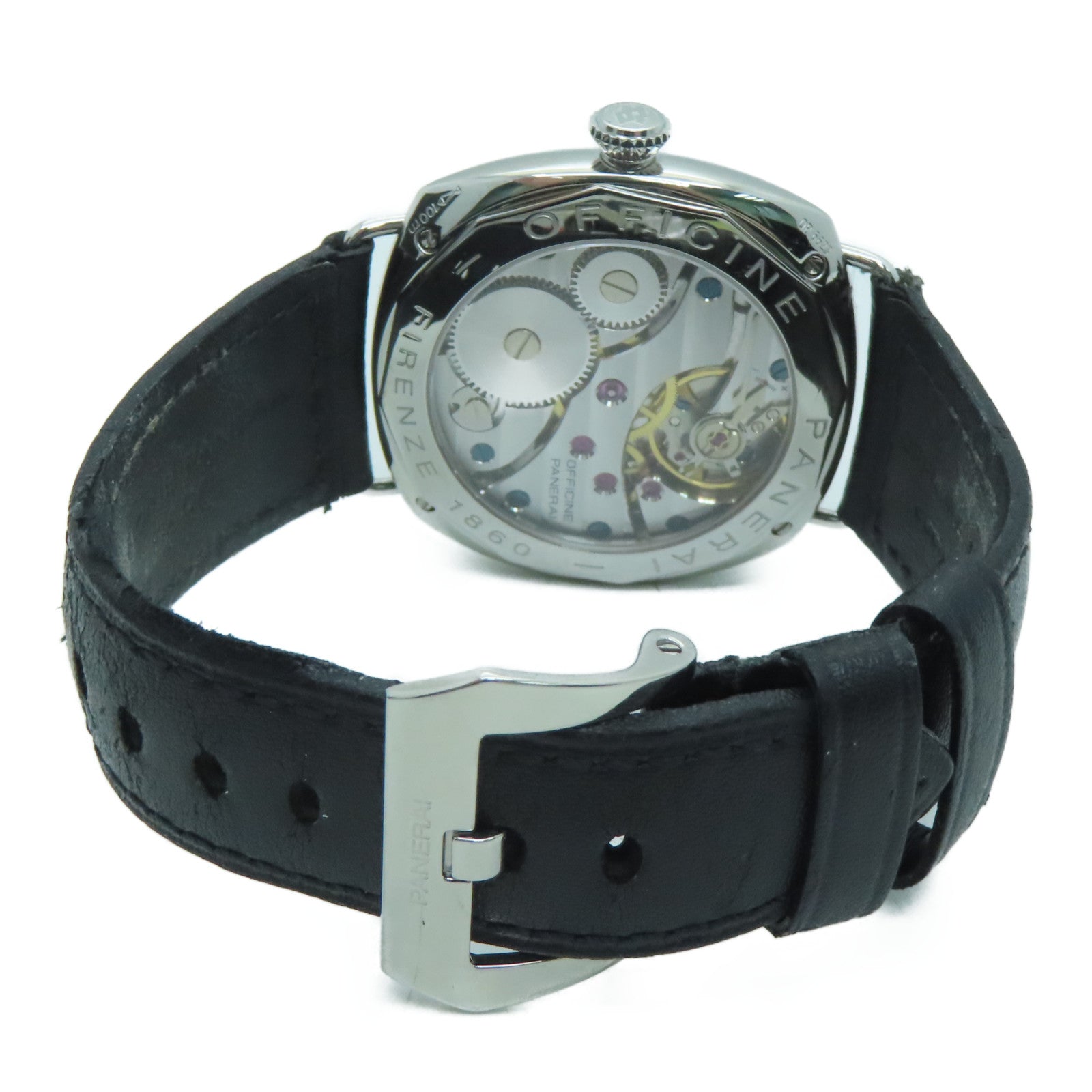PANERAI 【激減優惠】Radiomir不鏽鋼/皮革帶手錶黑色