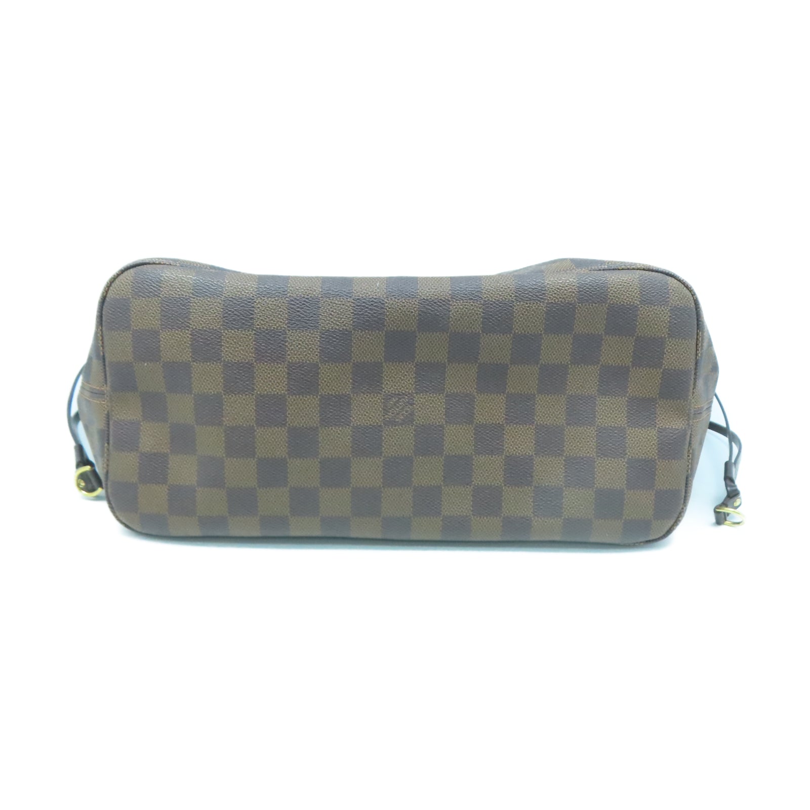 LOUIS VUITTON Damier Neverfull MM Gold Buckle Shoulder Bag Brown