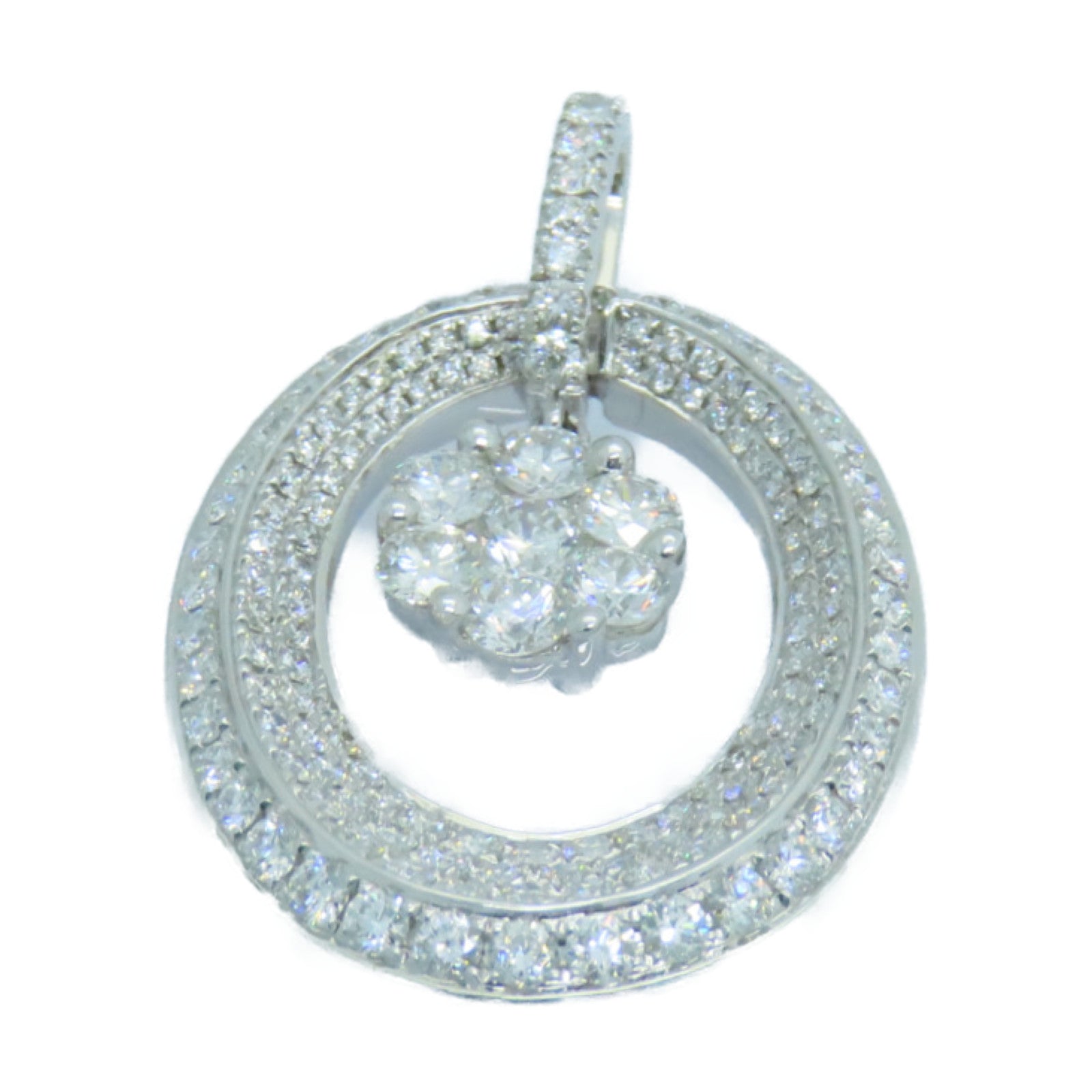 JEWELRY 18K White Gold Diamond Pendant Diamond Pendant