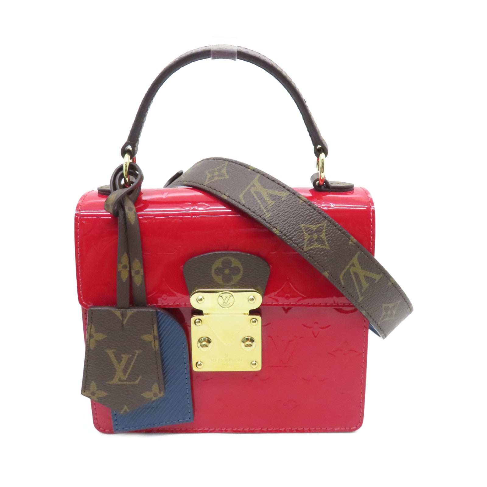 LOUIS VUITTON Spring Street Vernis Leather Crossbody Bag Red