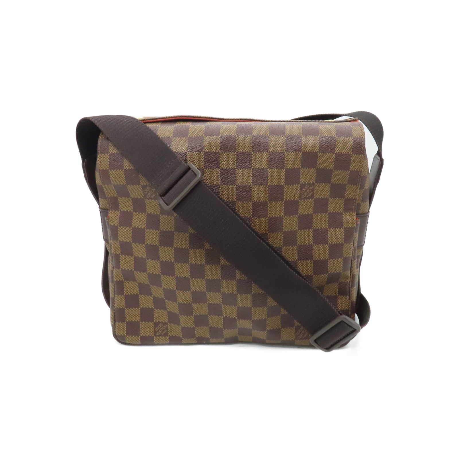 LOUIS VUITTON Damier Naviglio Gold Buckle Shoulder Bag Brown