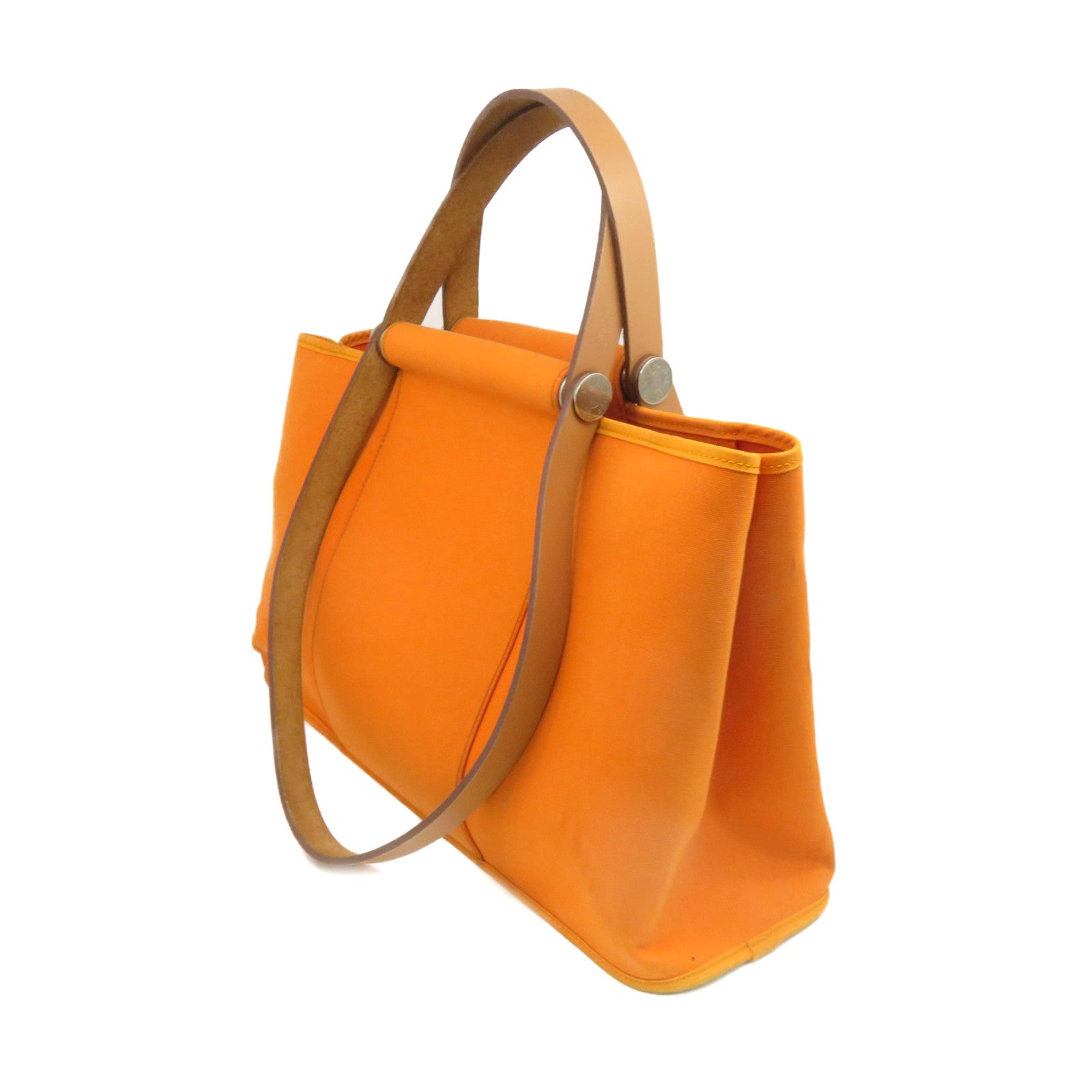 HERMES 【激減優惠】帆布Cabag 2Way Tote Bag手挽肩背兩用袋橙色