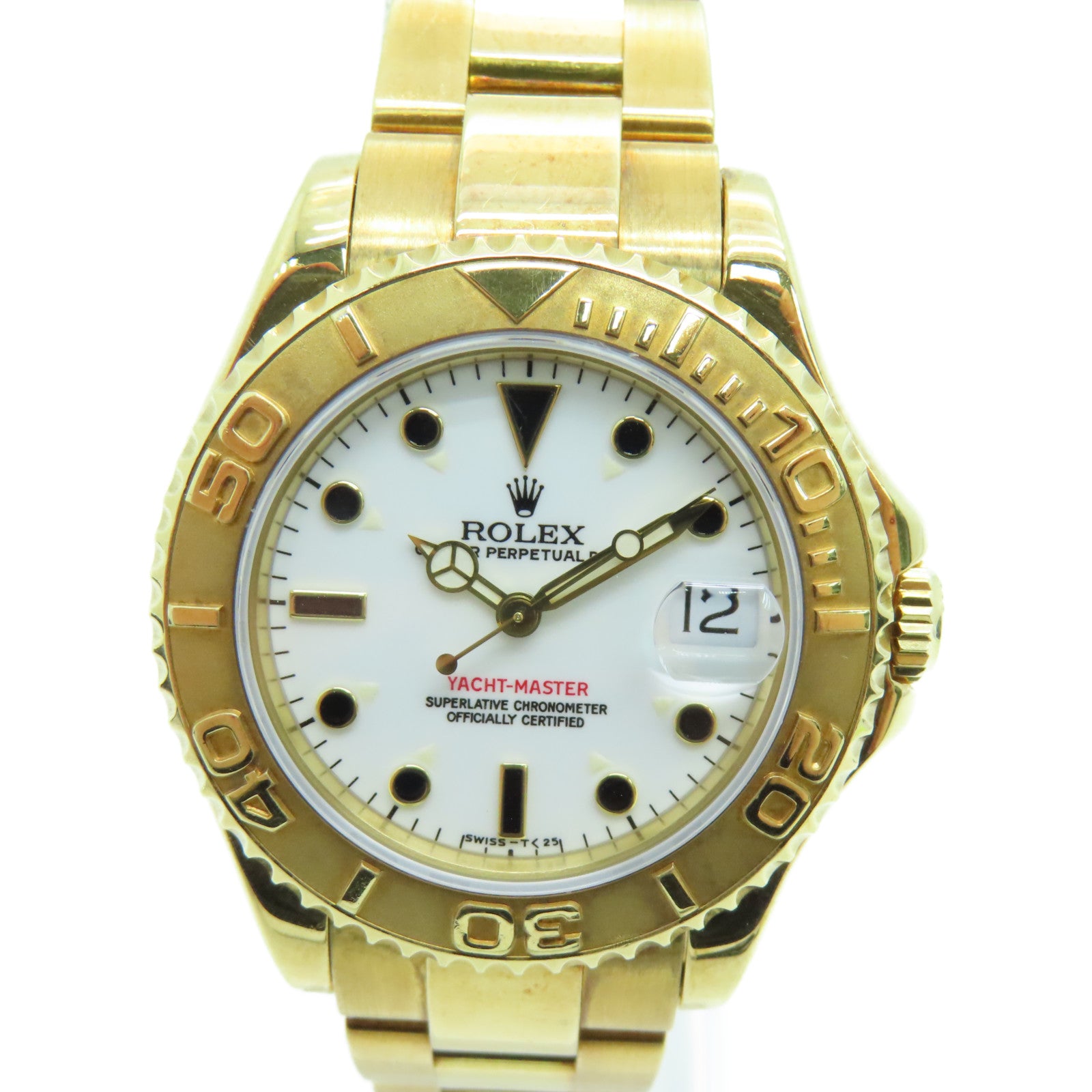 ROLEX Yacht Master 18K黃金手錶自動機芯白色