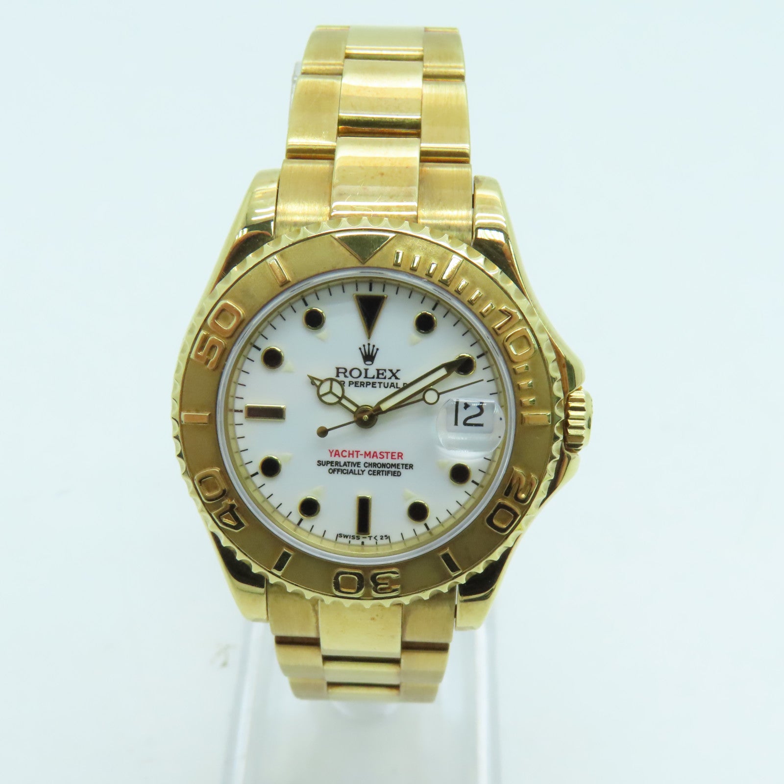 ROLEX Yacht Master 18K黃金手錶自動機芯白色