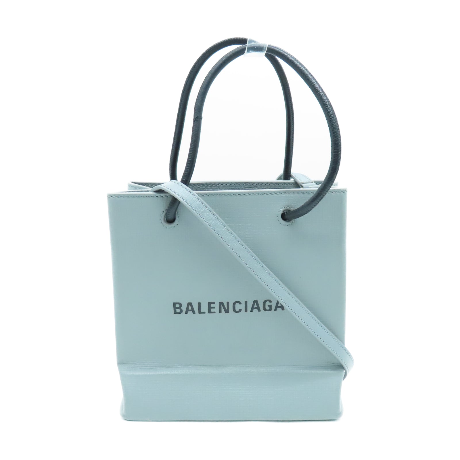BALENCIAGA Mini Shopping Bag グレー Balenciaga Mini Shopping Bag in Grey Leather and SHW – LuxeLover