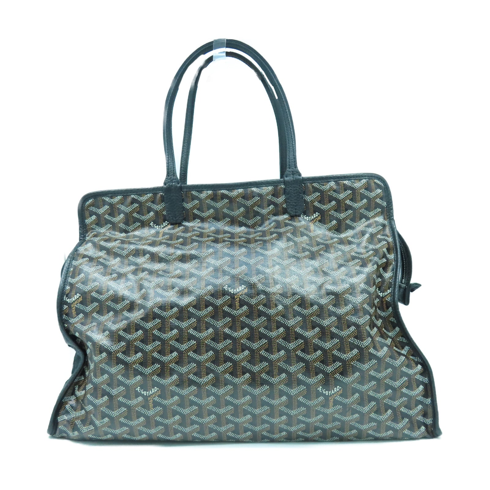 GOYARD 塗層帆布Sac Hardy Pet Carrier PM銀扣肩背袋黑色