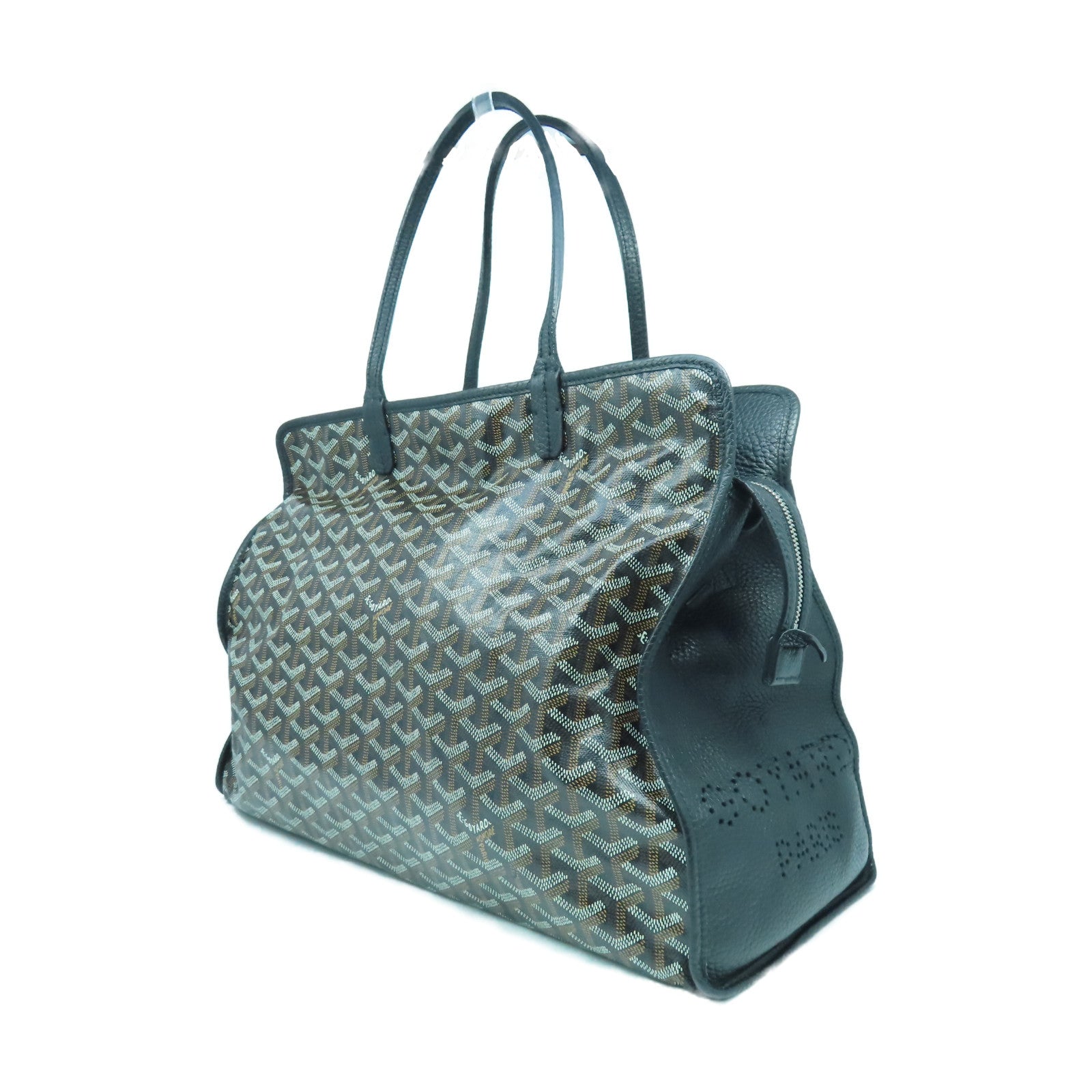 GOYARD 塗層帆布Sac Hardy Pet Carrier PM銀扣肩背袋黑色