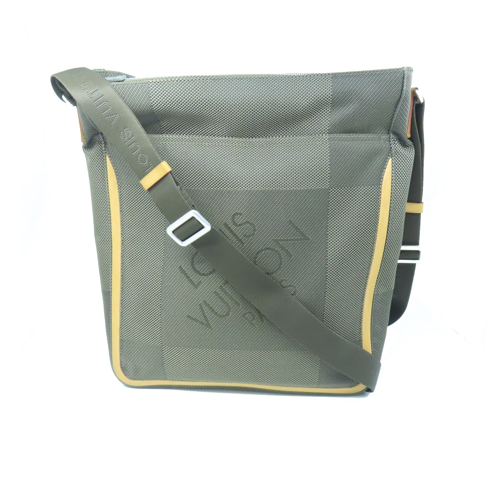 LOUIS VUITTON Damier Geant Compagnon Shoulder Bag Silver Buckle Brown Shoulder Bag