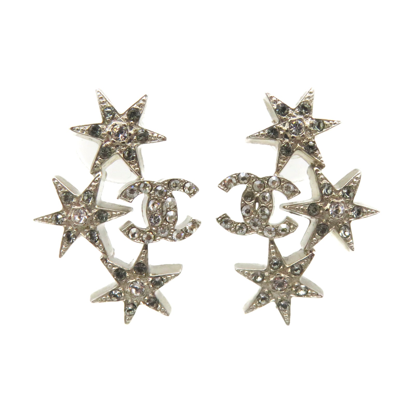 Silver chanel earrings Clearance