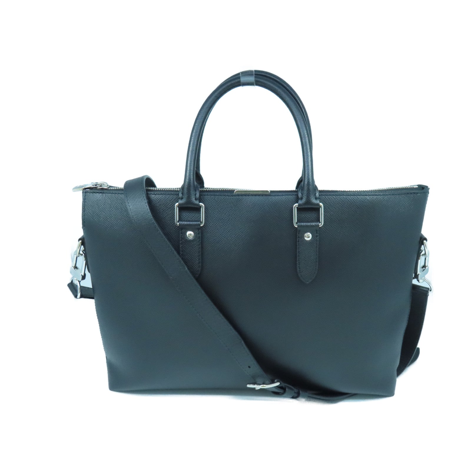 LOUIS VUITTON Taiga Anton Soft Briefcase Silver Buckle Briefcase