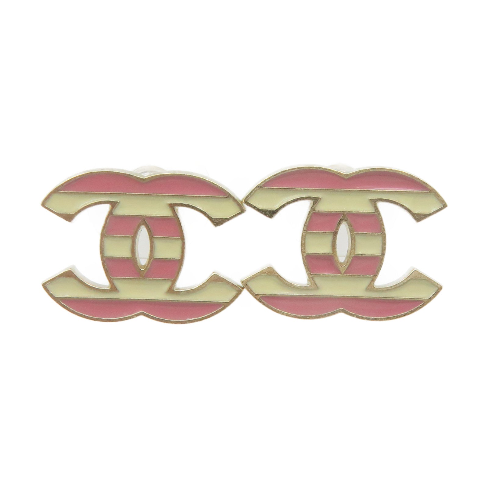 CHANEL Metal CC Earrings Off White/Pink – Brand Off Hong