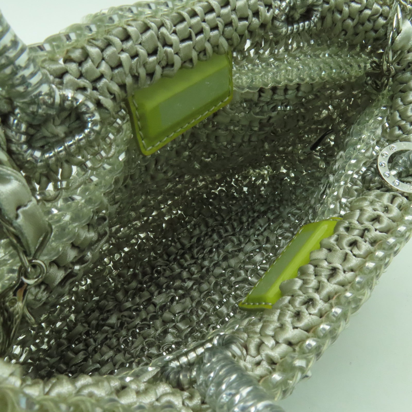 ANTEPRIMA PVC 2Way Shoulder銀扣手挽肩背兩用袋銀色