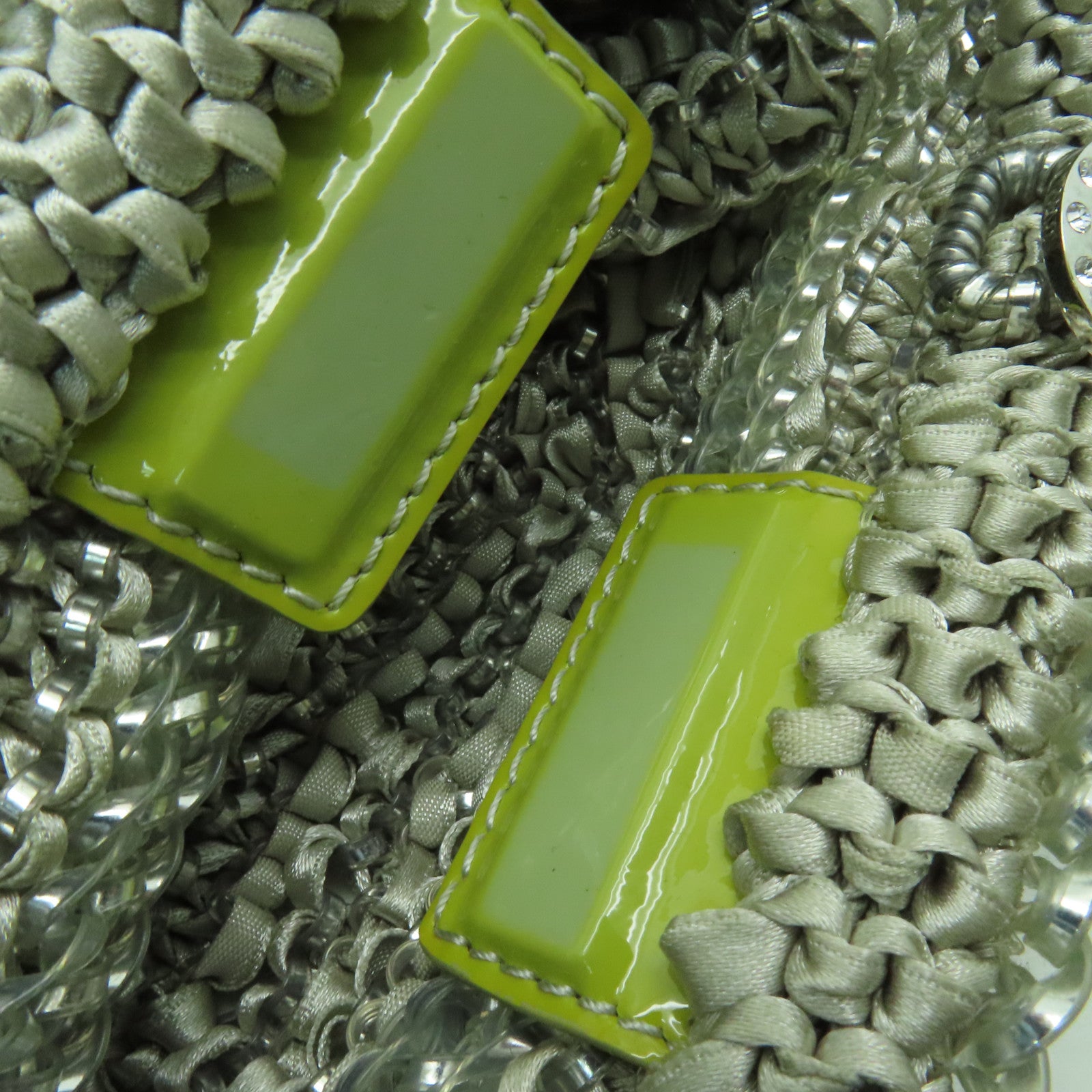ANTEPRIMA PVC 2Way Shoulder銀扣手挽肩背兩用袋銀色
