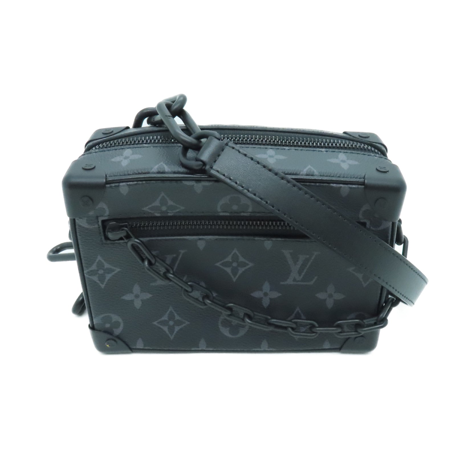 LOUIS VUITTON Monogram Eclipse Mini Soft Trunk Black Buckle Shoulder Bag Black