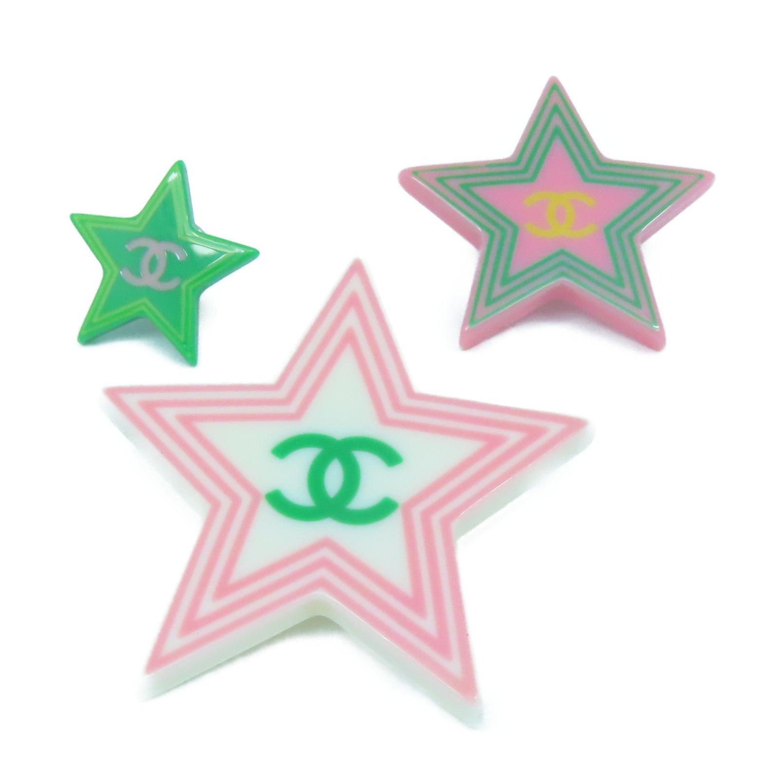pink and green chanel brooch