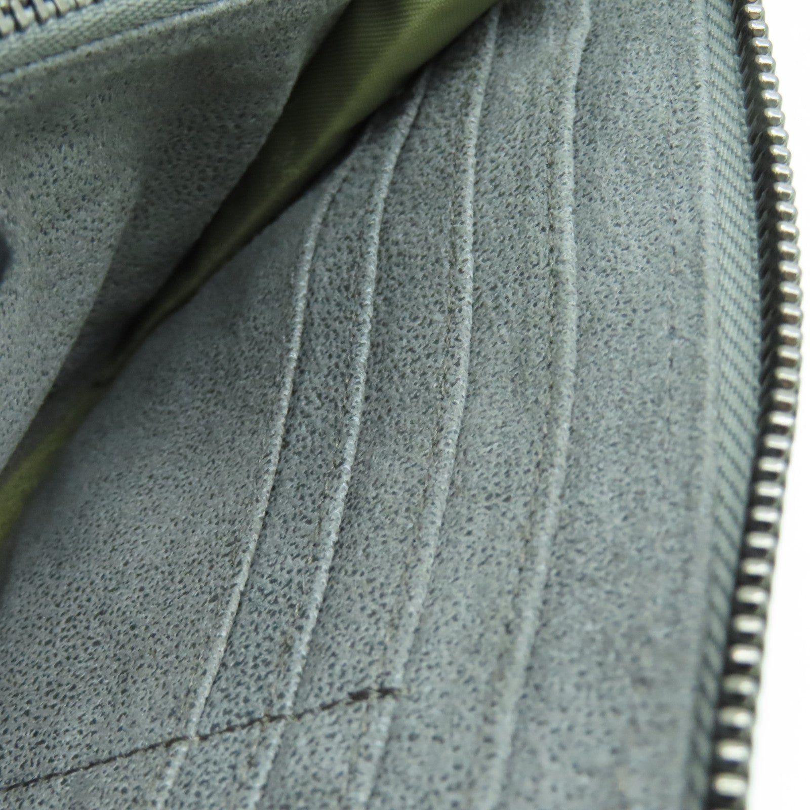 SELECTION Leather Long Wallet Silver Buckle Gray