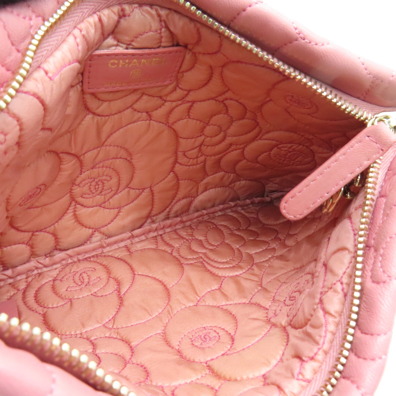 CHANEL sheepskin leather Chain Shoulder Bag gold buckle chain shoulder bag pink