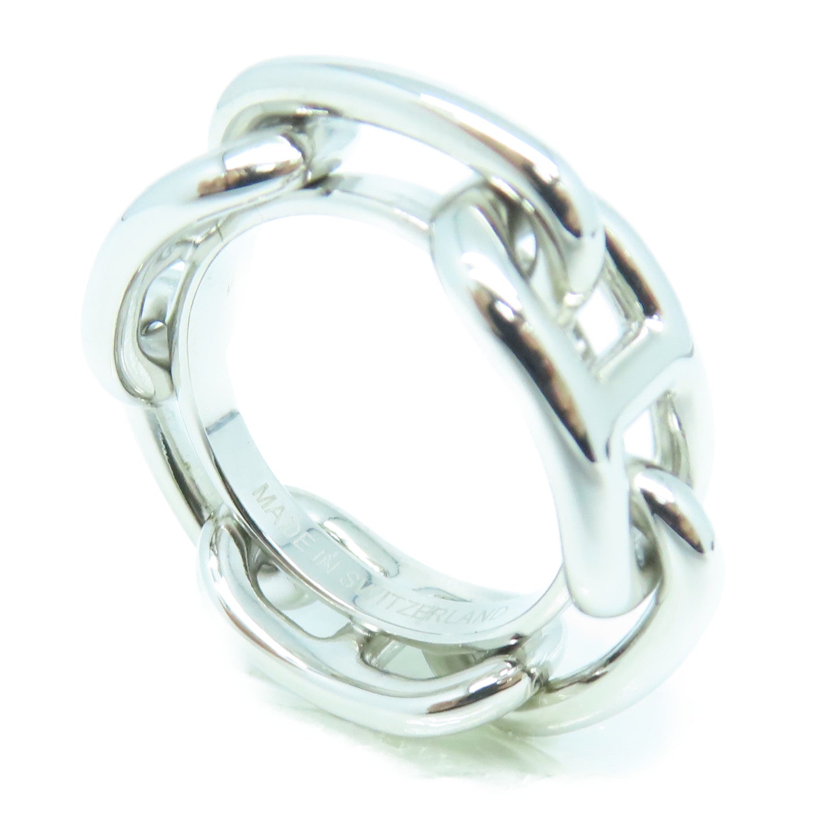 HERMES Metal Scarf Clip Ring Silver Buckle Silk Scarf Buckle Silver