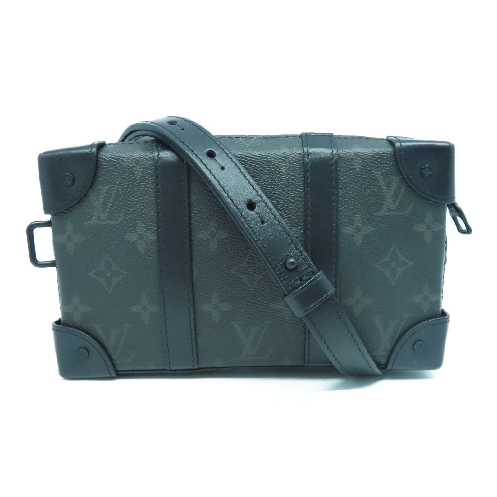 LOUIS VUITTON Monogram Eclipse Soft Trunk Wallet Shoulder Bag Black