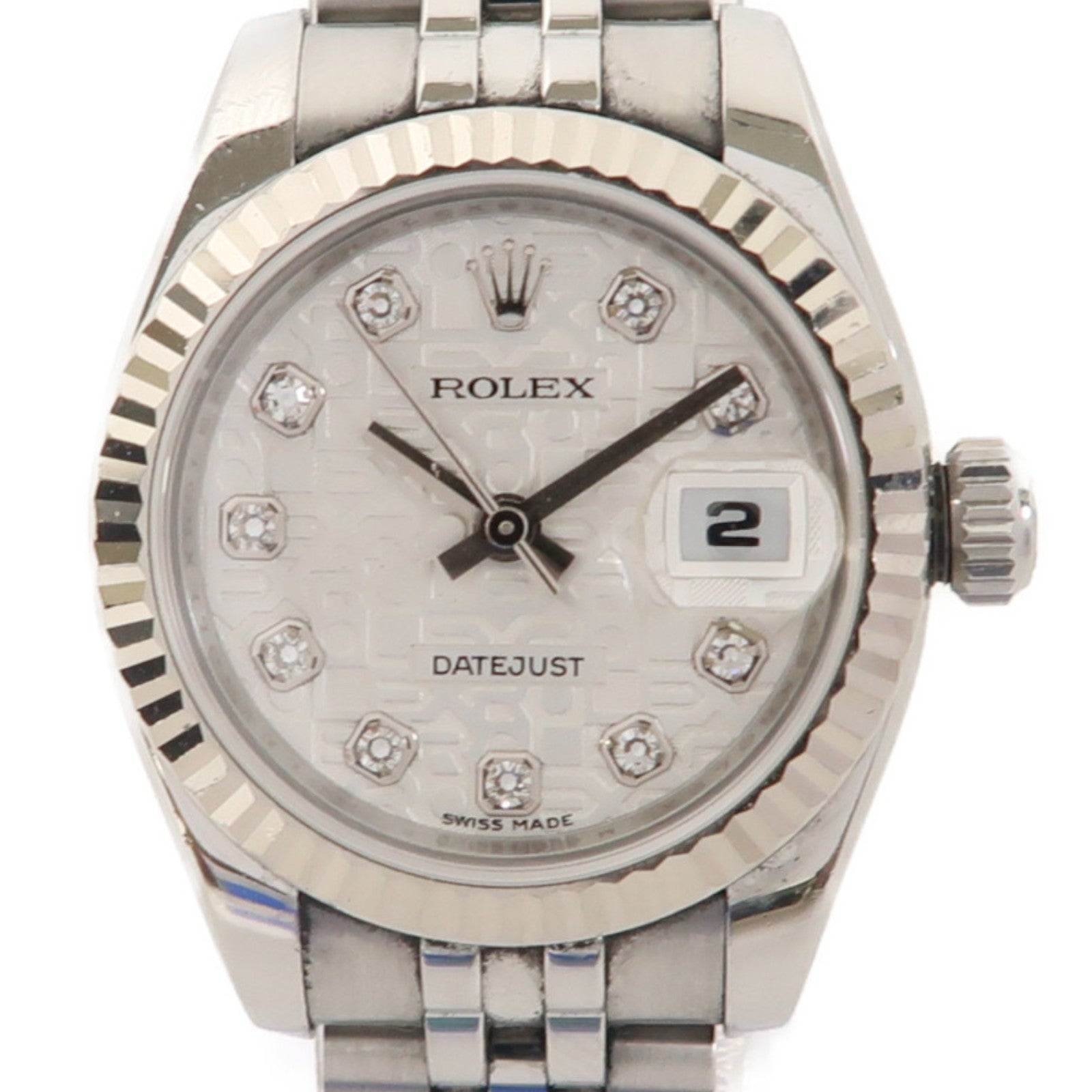 ROLEX 18K白金/不鏽鋼 Datejust自動機芯手錶銀色