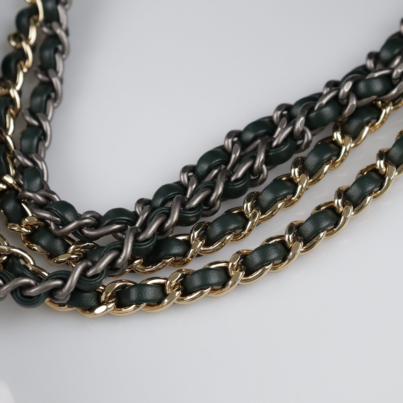 CHANEL Aged Calf Leather Gabrielle Shoulder Bag Green