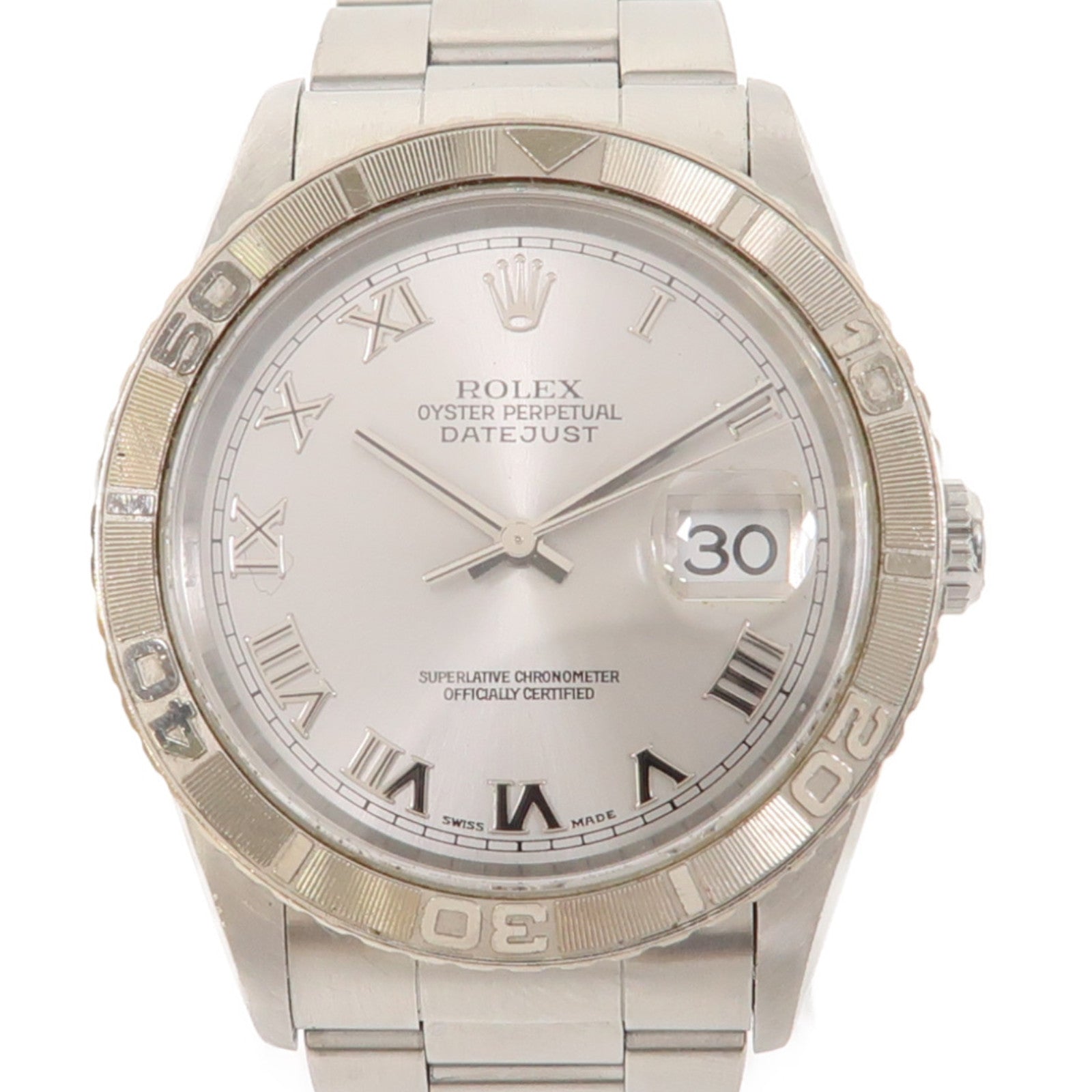 ROLEX Datejust不鏽鋼手錶自動機芯銀色