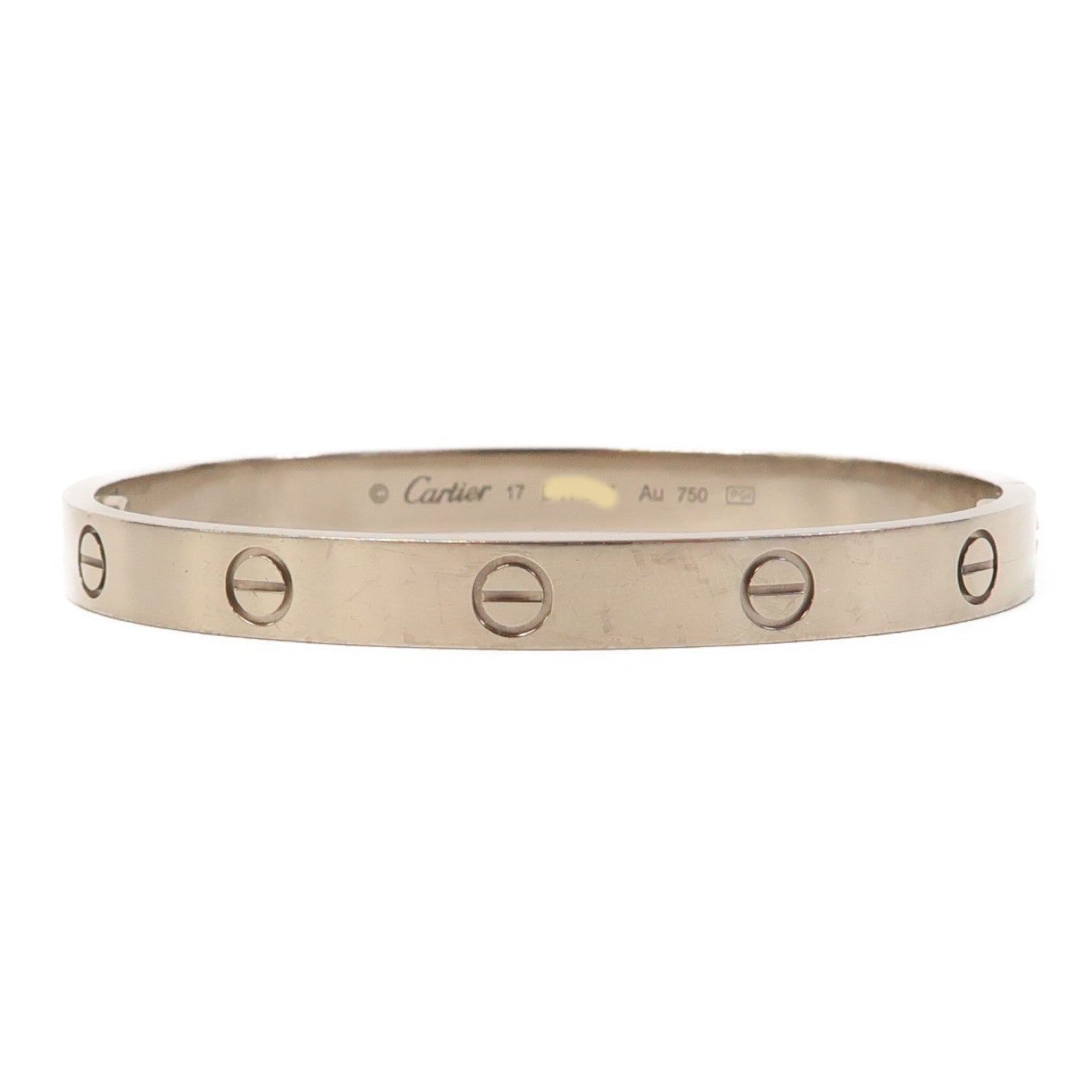 CARTIER 18K白金Love Bracelet手鐲