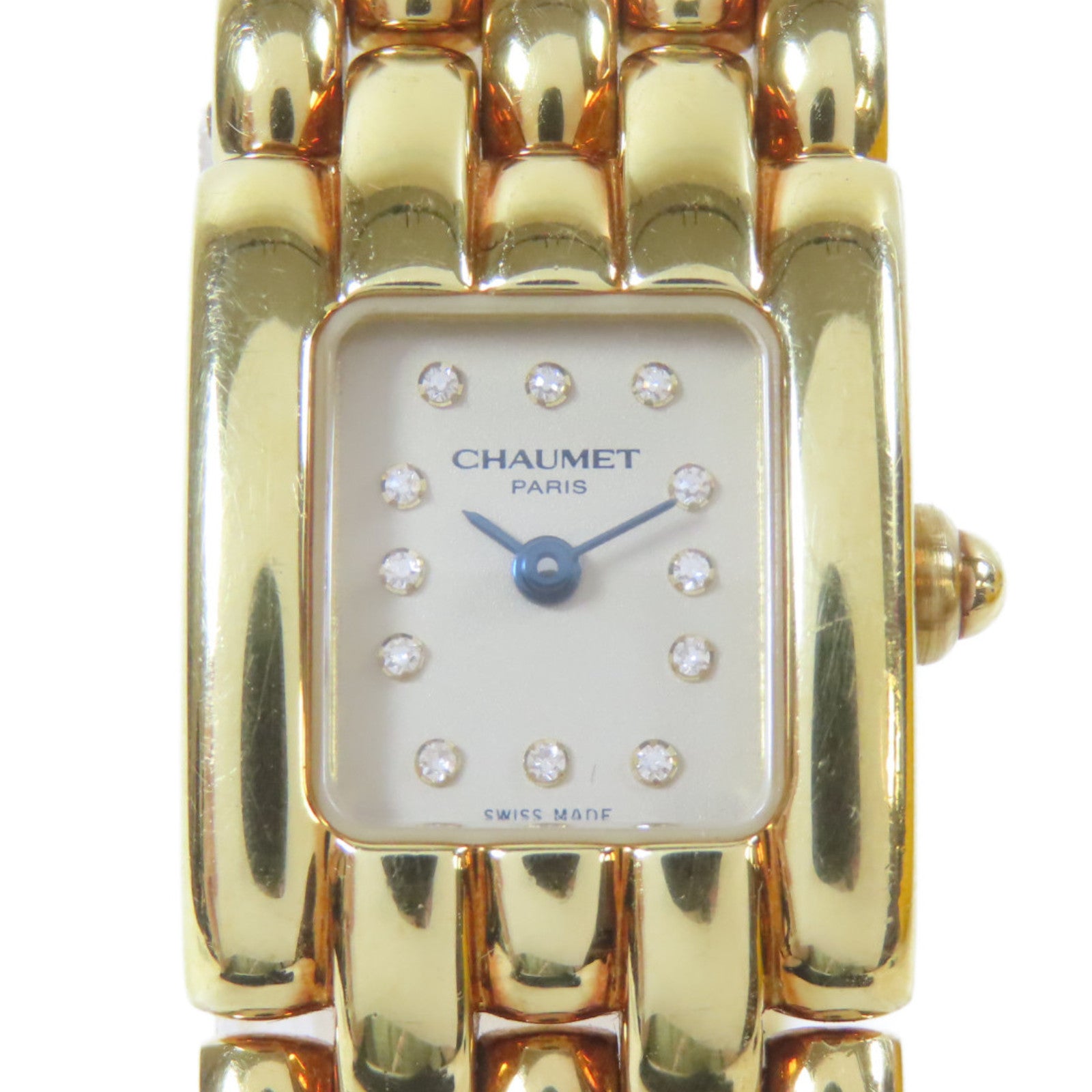 Chaumet Classic Gold Tone PS 18K黃金手錶石英機芯米色