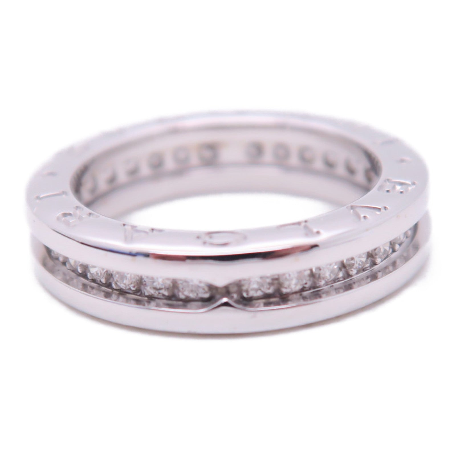 BVLGARI 【激減優惠】18K白金B-Zero1 Diamond Band Ring戒指Bvlgari#52/US#5.75